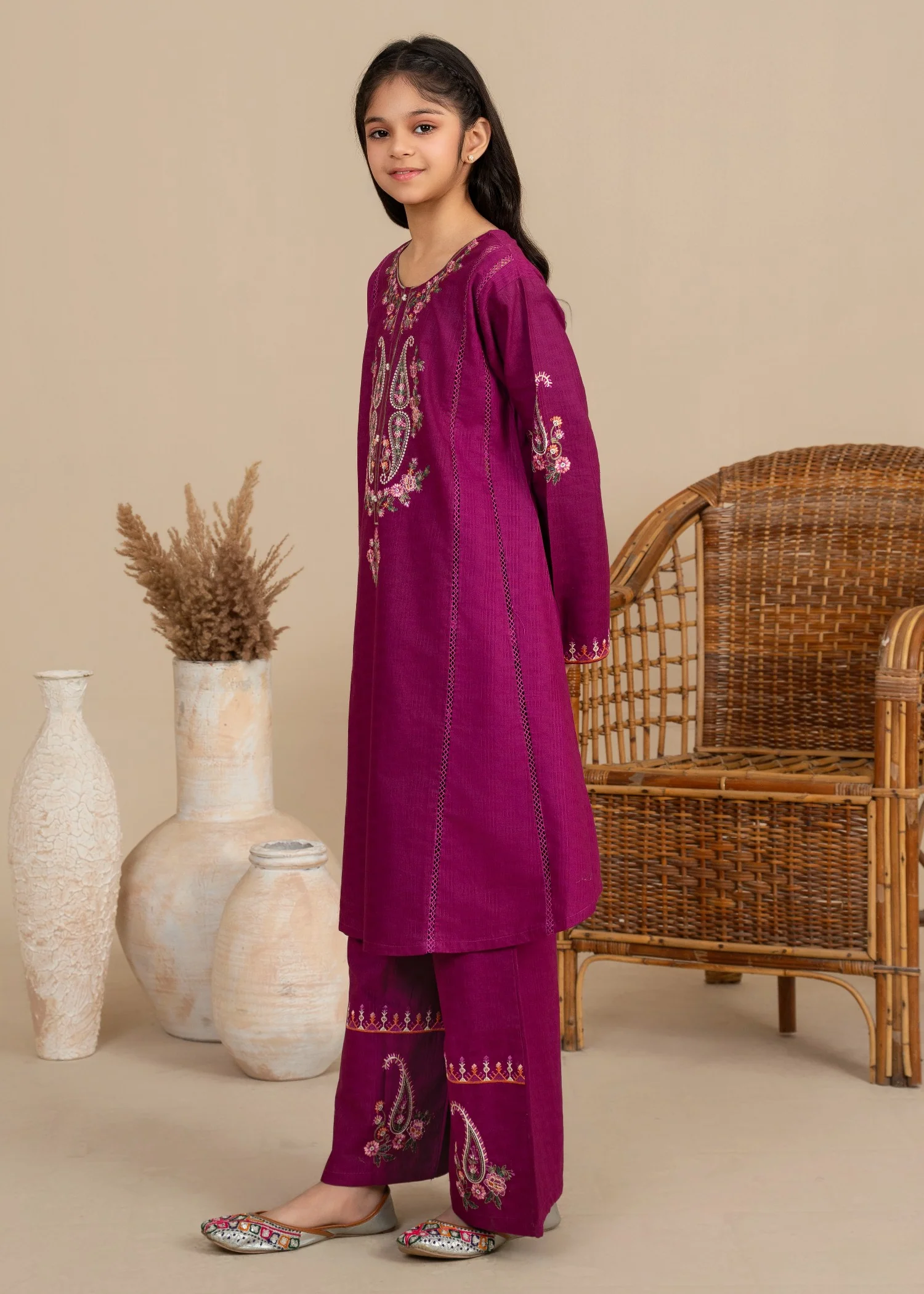 cambric Short Frock in Magenta - view 2