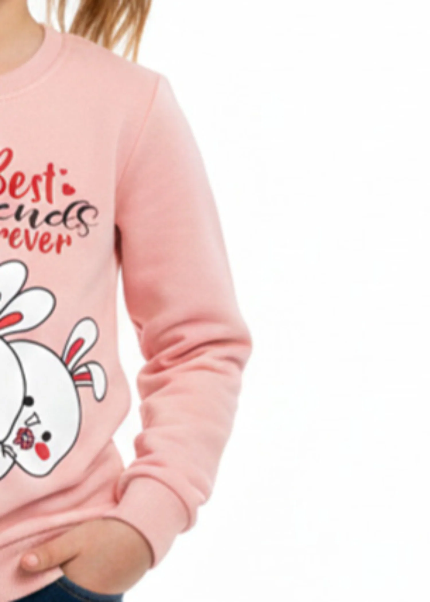 fleece Sweatshirt in Peach pink - view 3