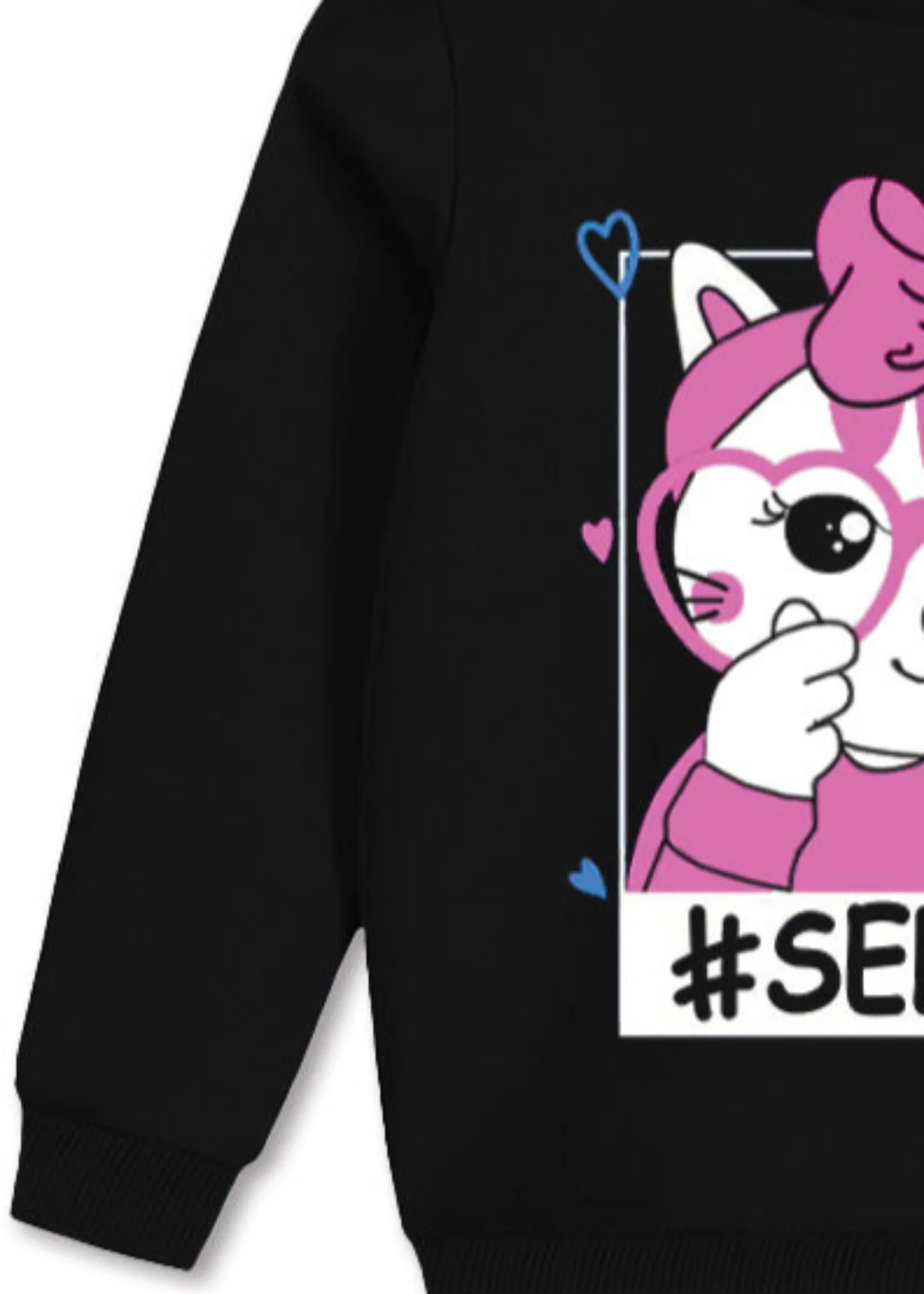 fleece Sweatshirt in Black - view 3