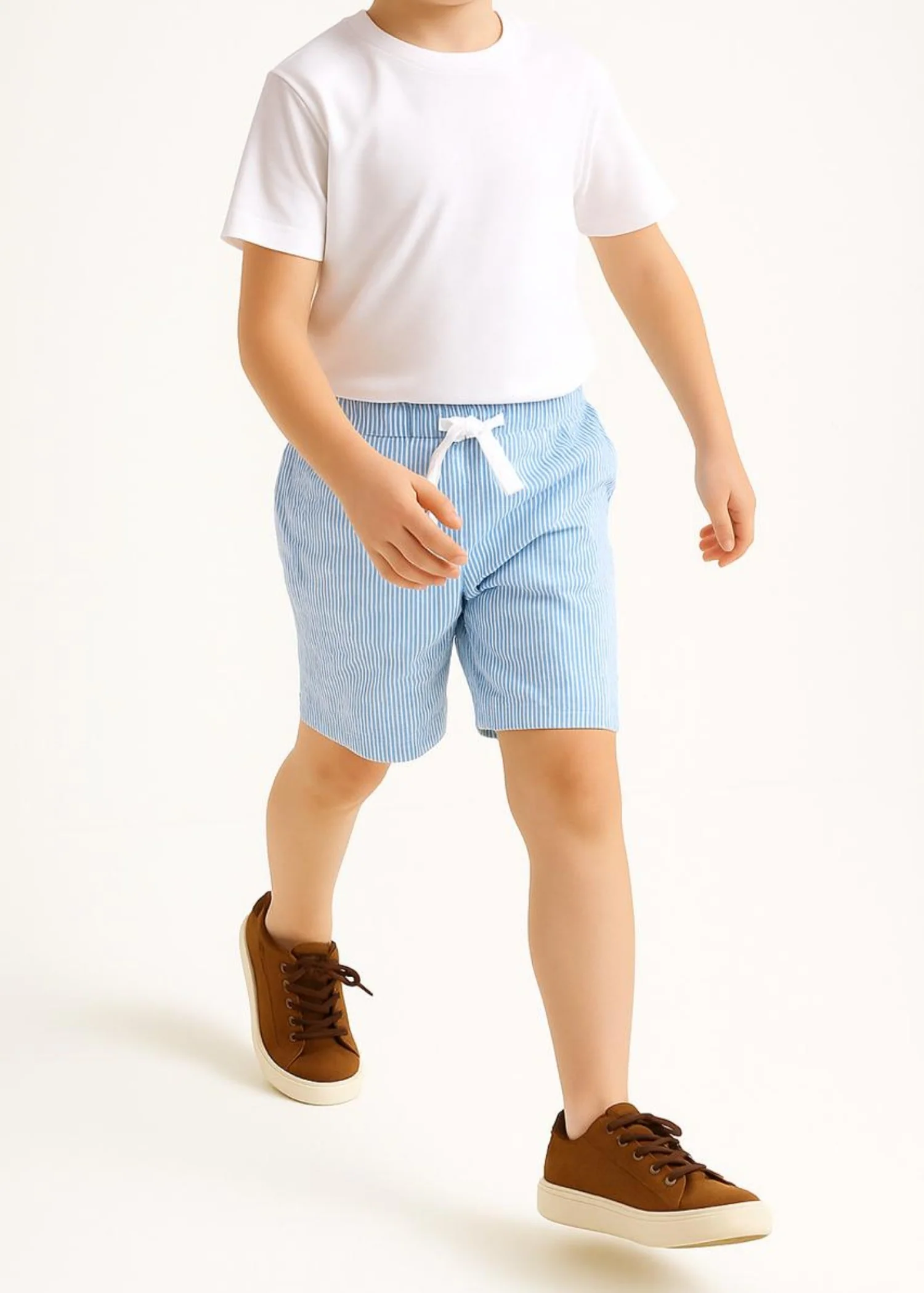 twill cotton Shorts in Ice blue - view 3