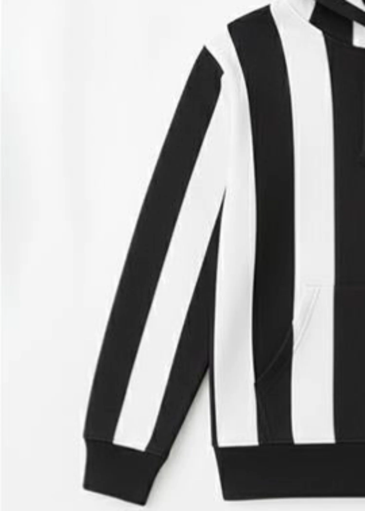 fleece Hoodie in Black, white - view 3