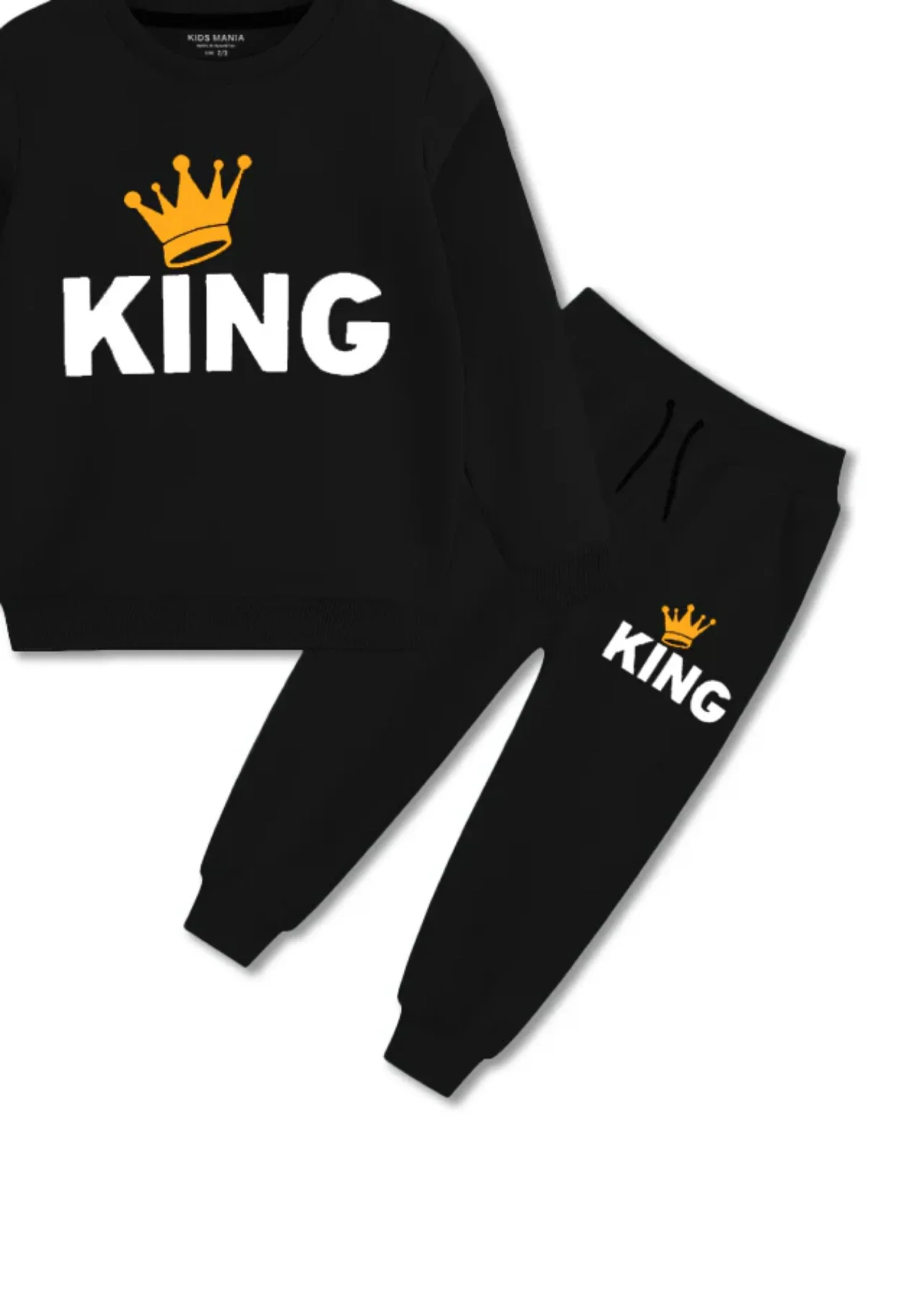fleece Tracksuit in Black - view 3