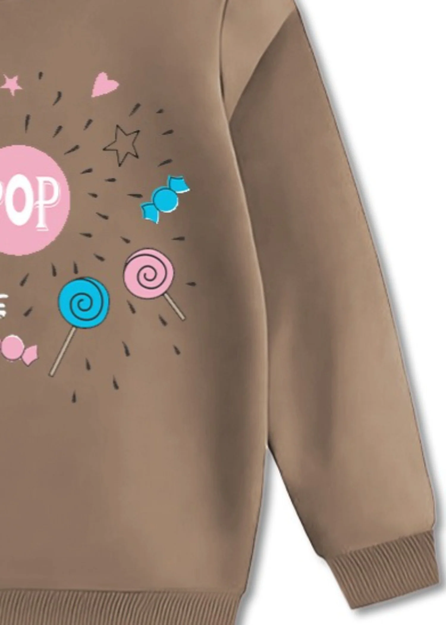 fleece Sweatshirt in Sand brown - view 3