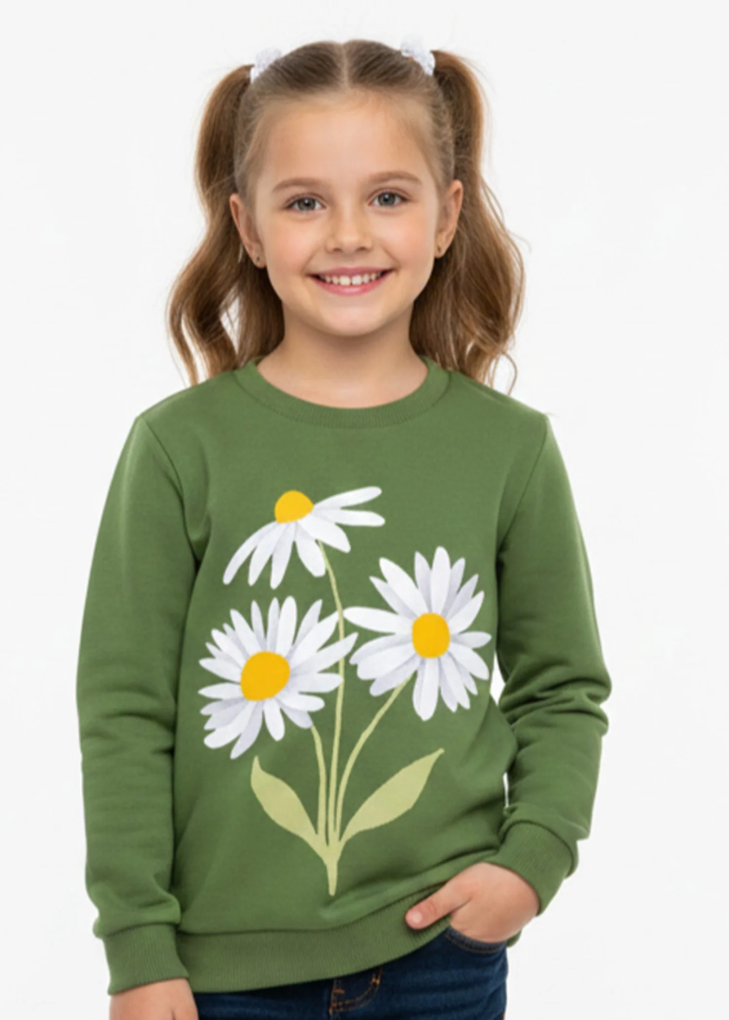 fleece Sweatshirt in Green