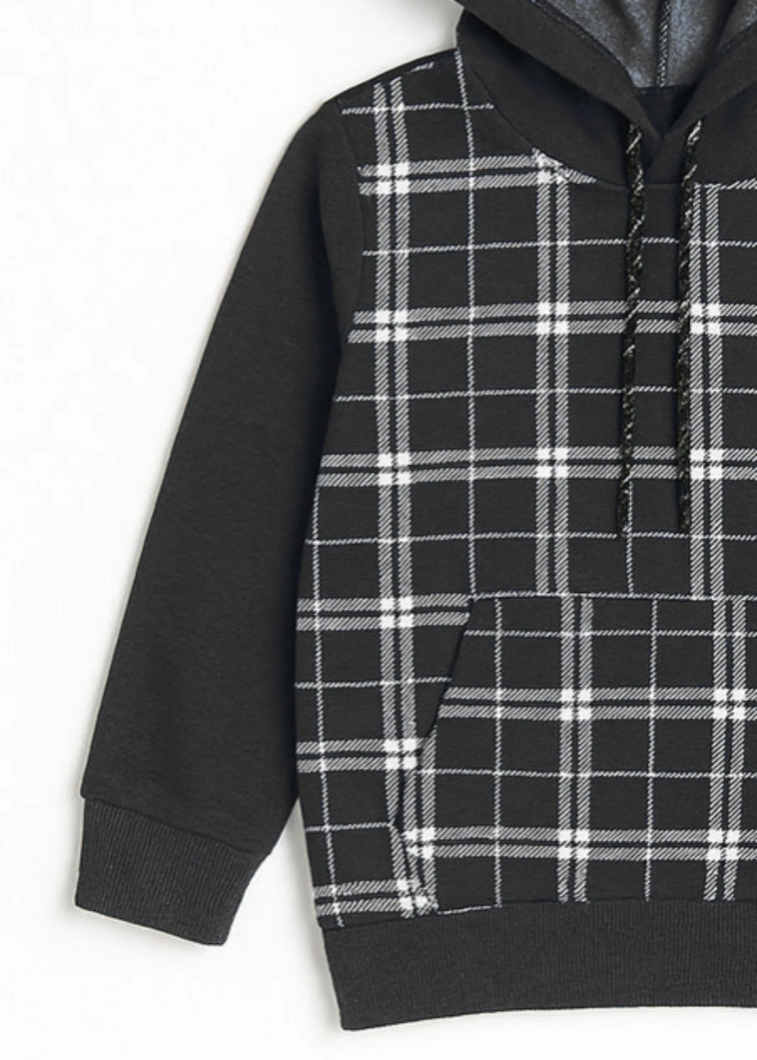 fleece Hoodie in Black - view 3