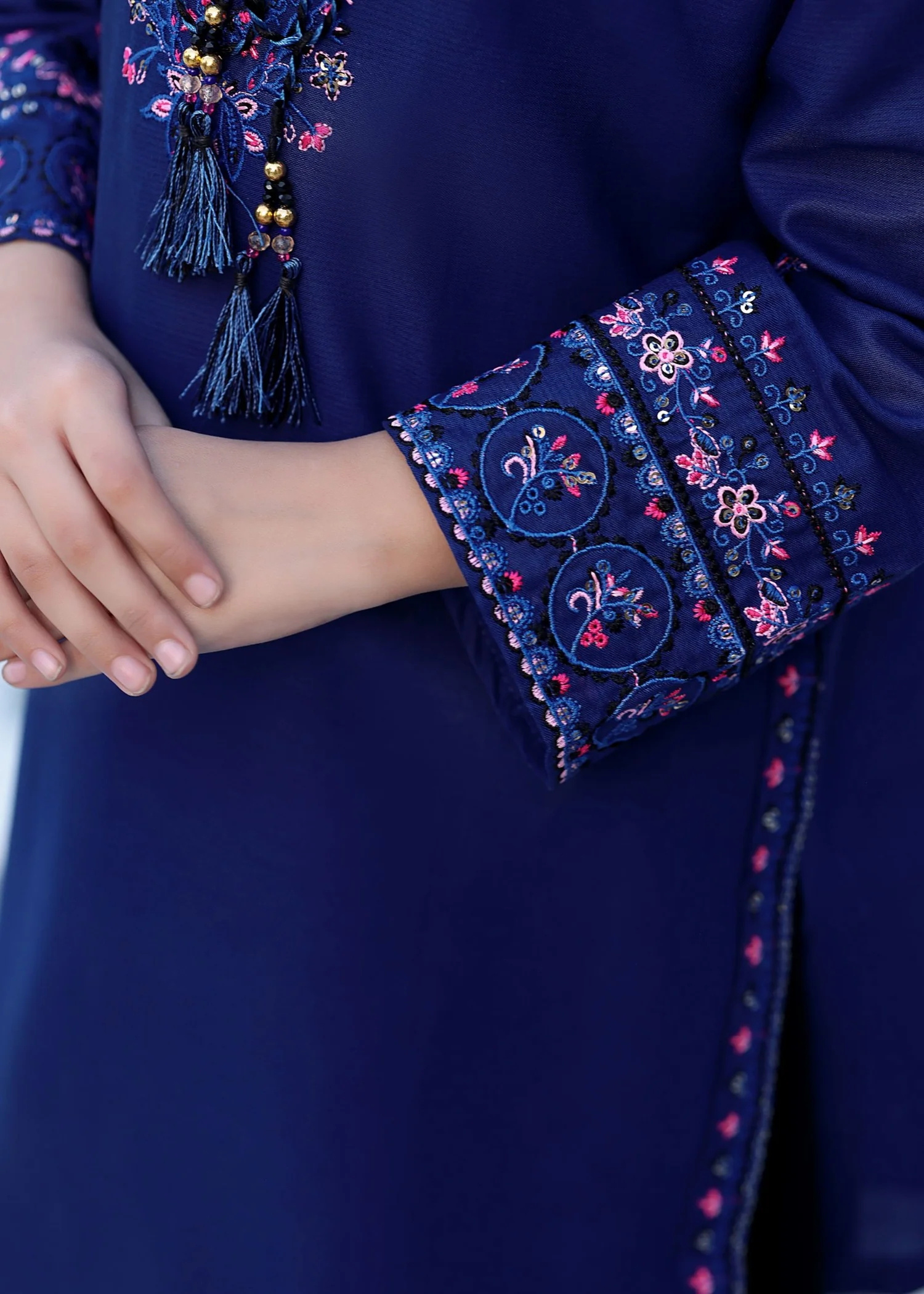 cotton Kurta Set in Dark blue - view 6