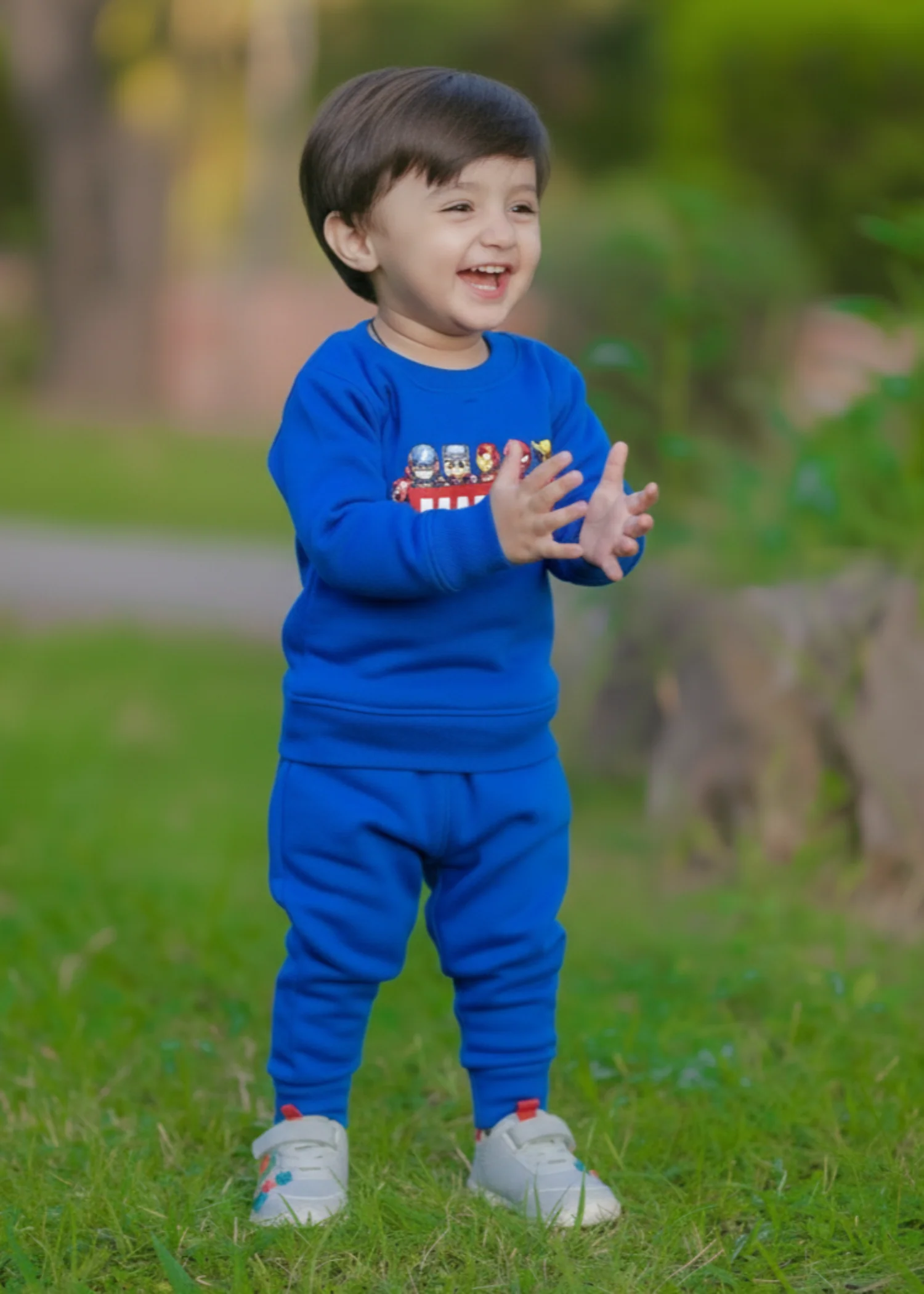 fleece Tracksuit in Royal blue - view 3