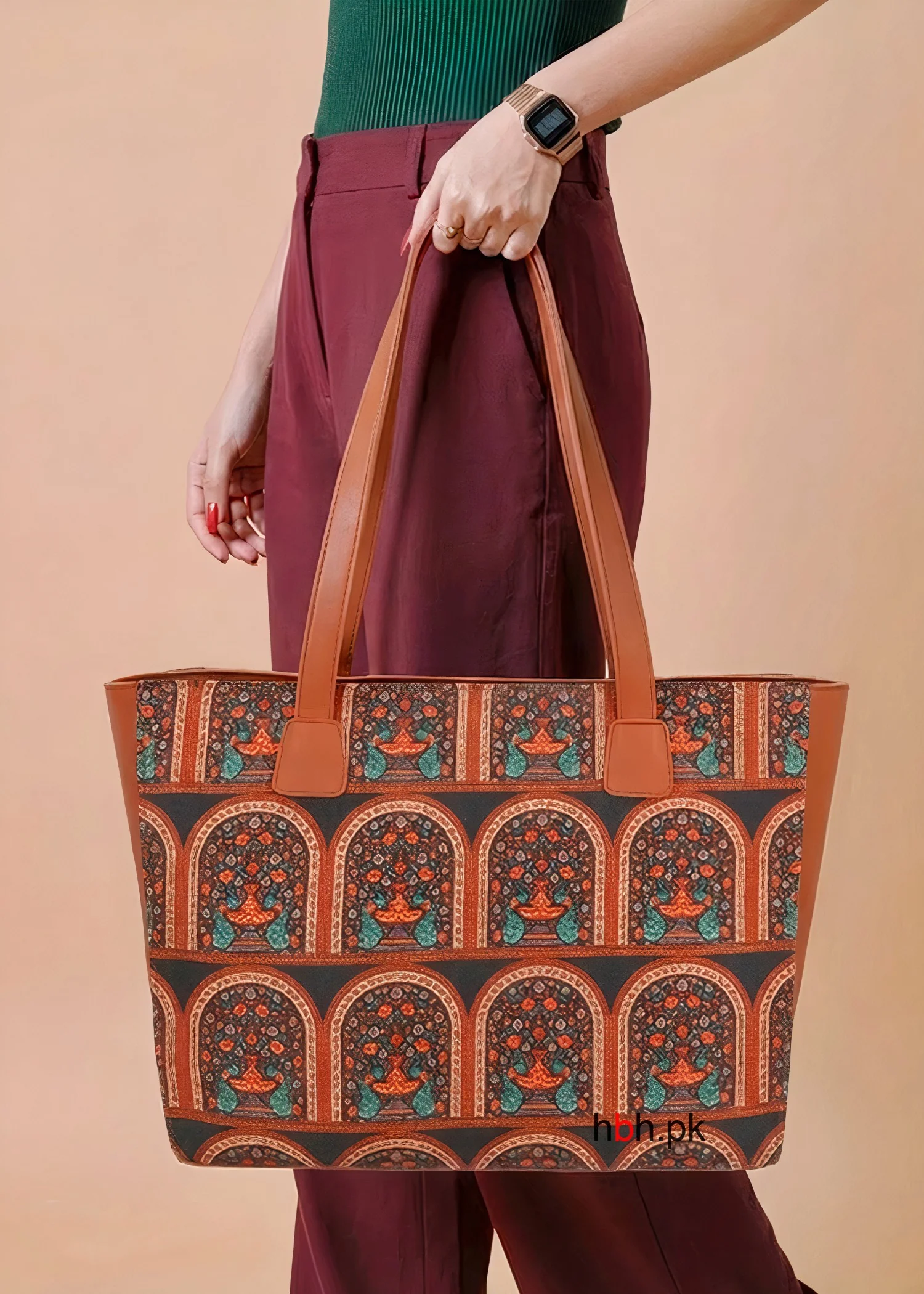 Tote Bag in Brown Color by - Trendy Women Tote Bag MWV2162 - tote bag with water bottle pocket at ShoplyHub