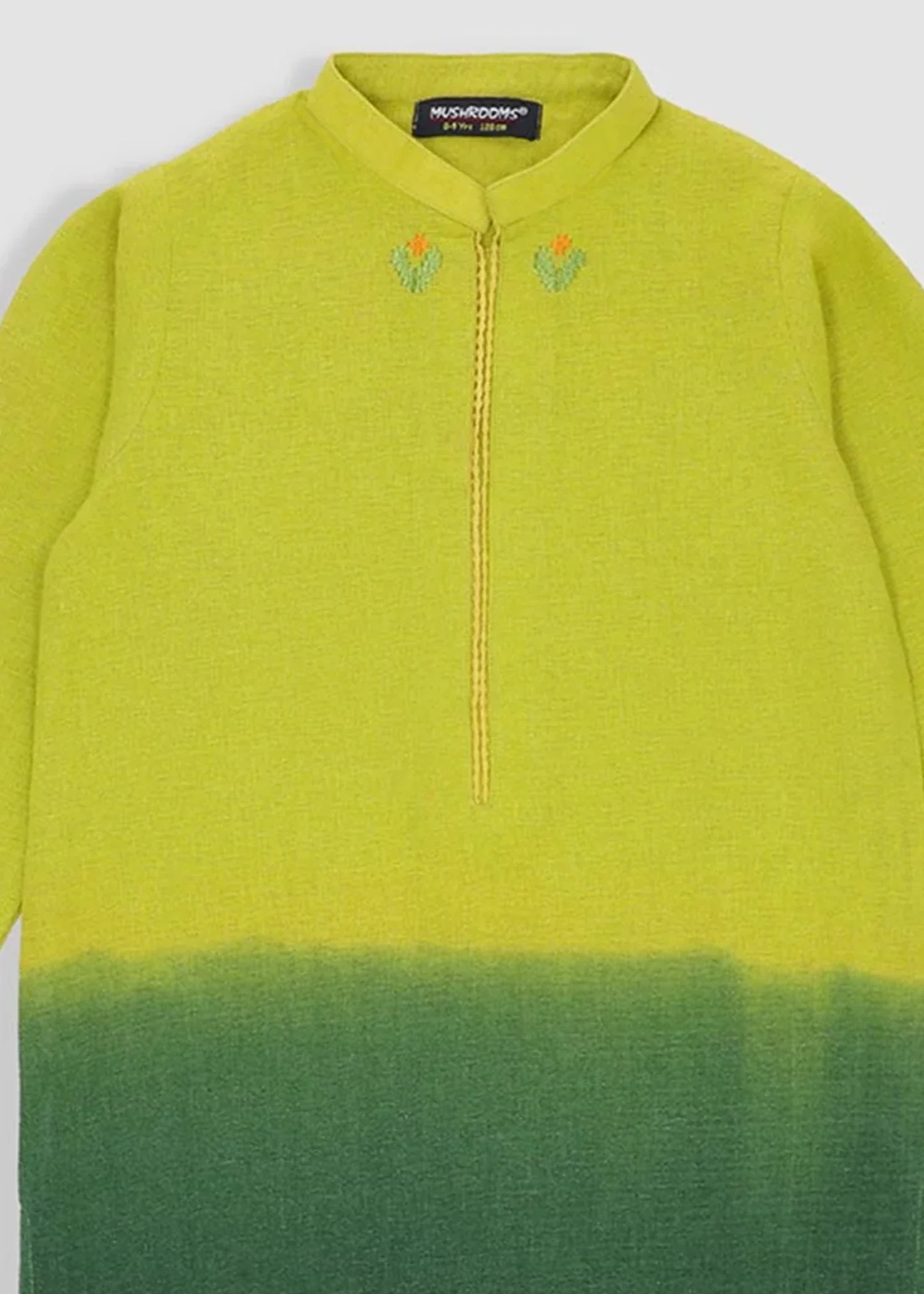 zari jacquard Kurti in Apple green - view 2