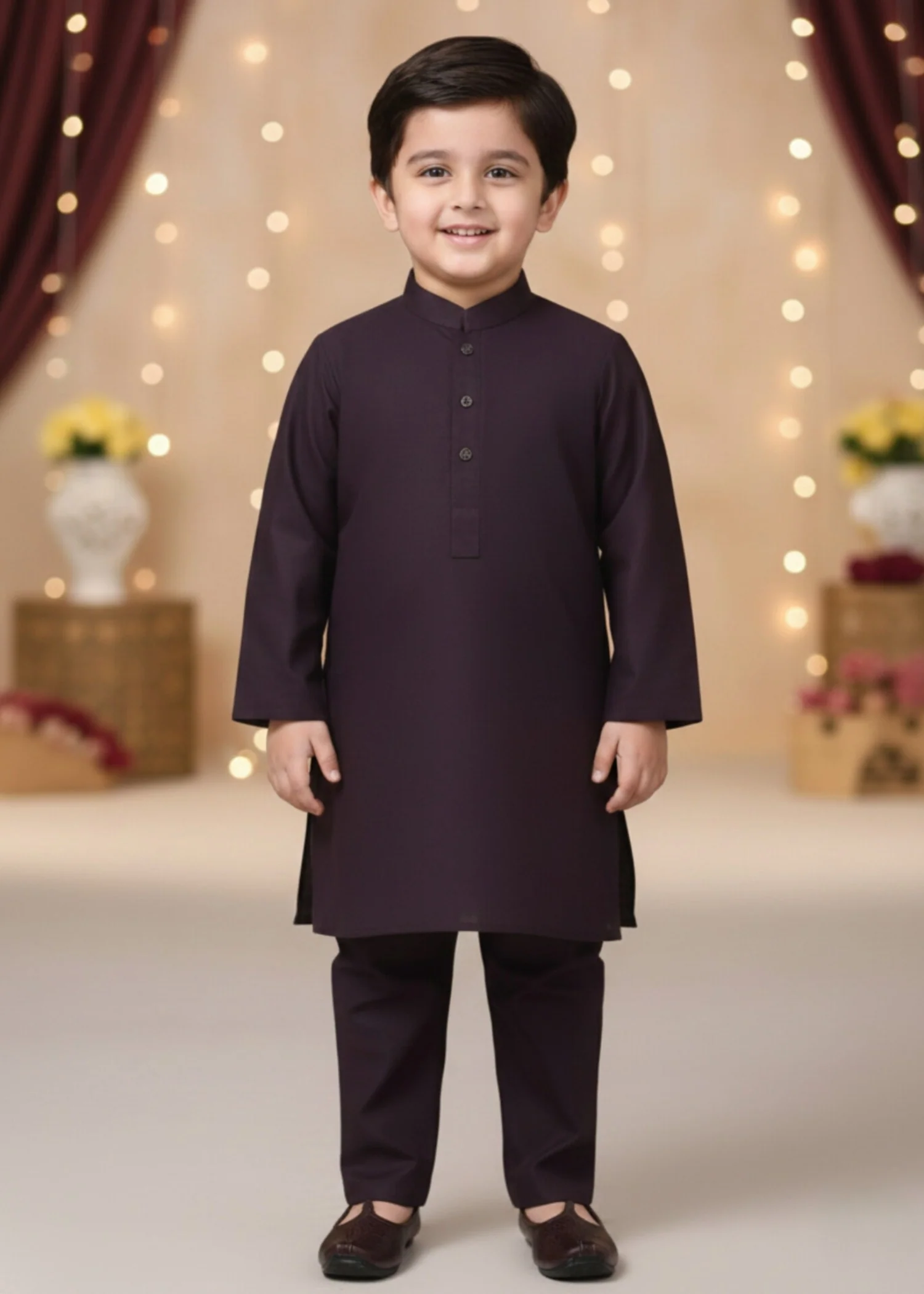 wash & wear Kurta Set in Coffee brown - view 4