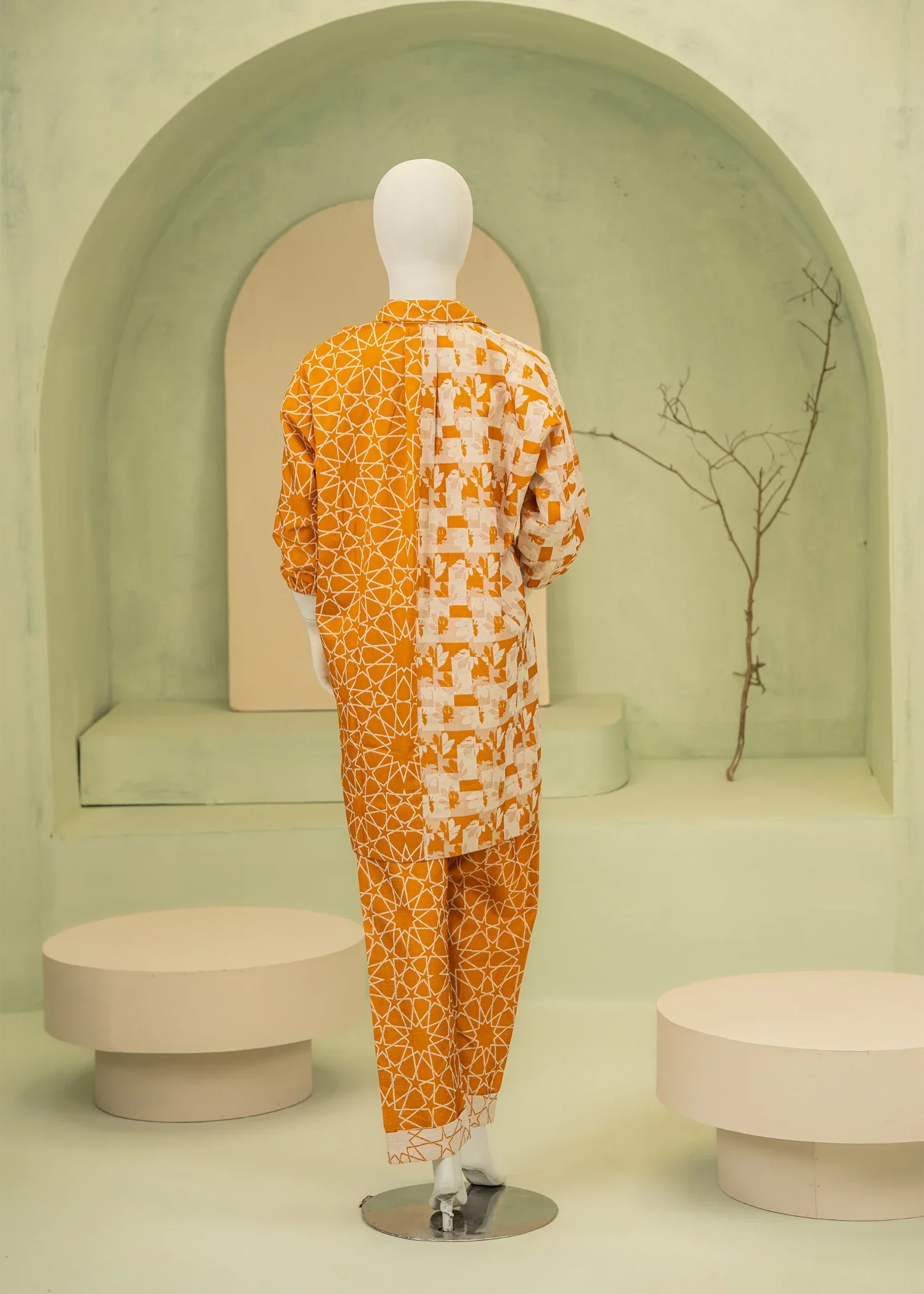 jacquard viscose Co Ord Sets in Mellow yellow, mari gold - view 5