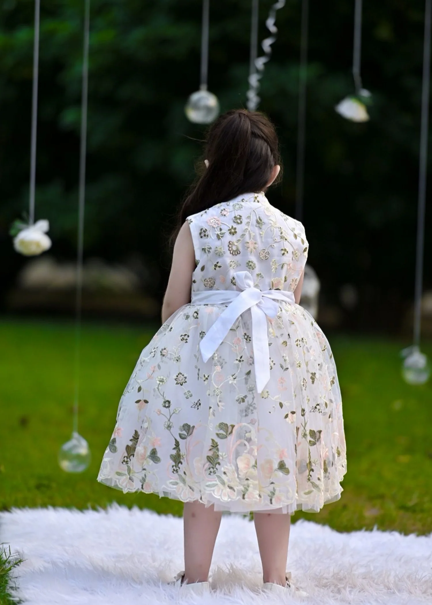 net Frock in White - view 7