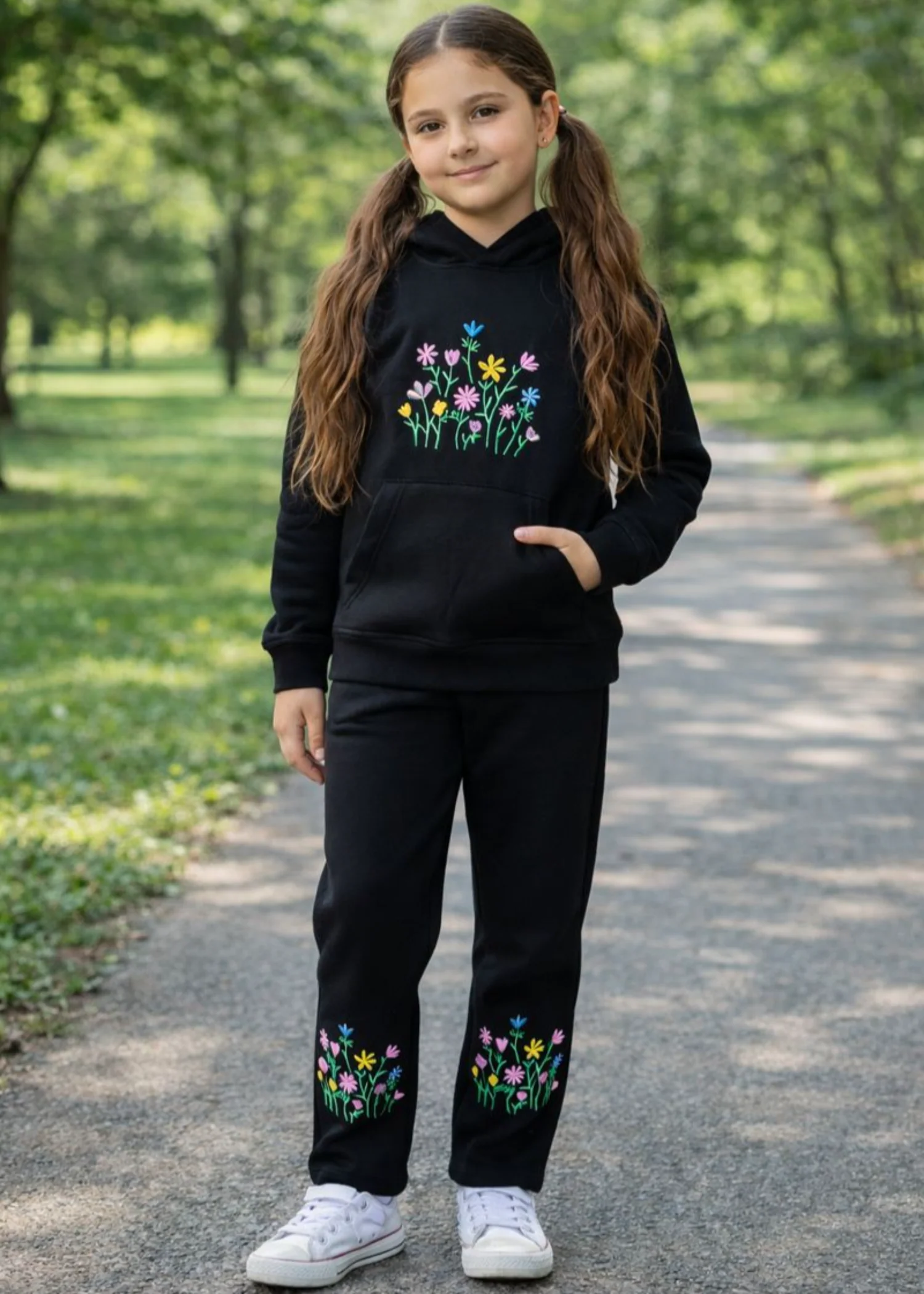 jersey knit Hoodie in Black