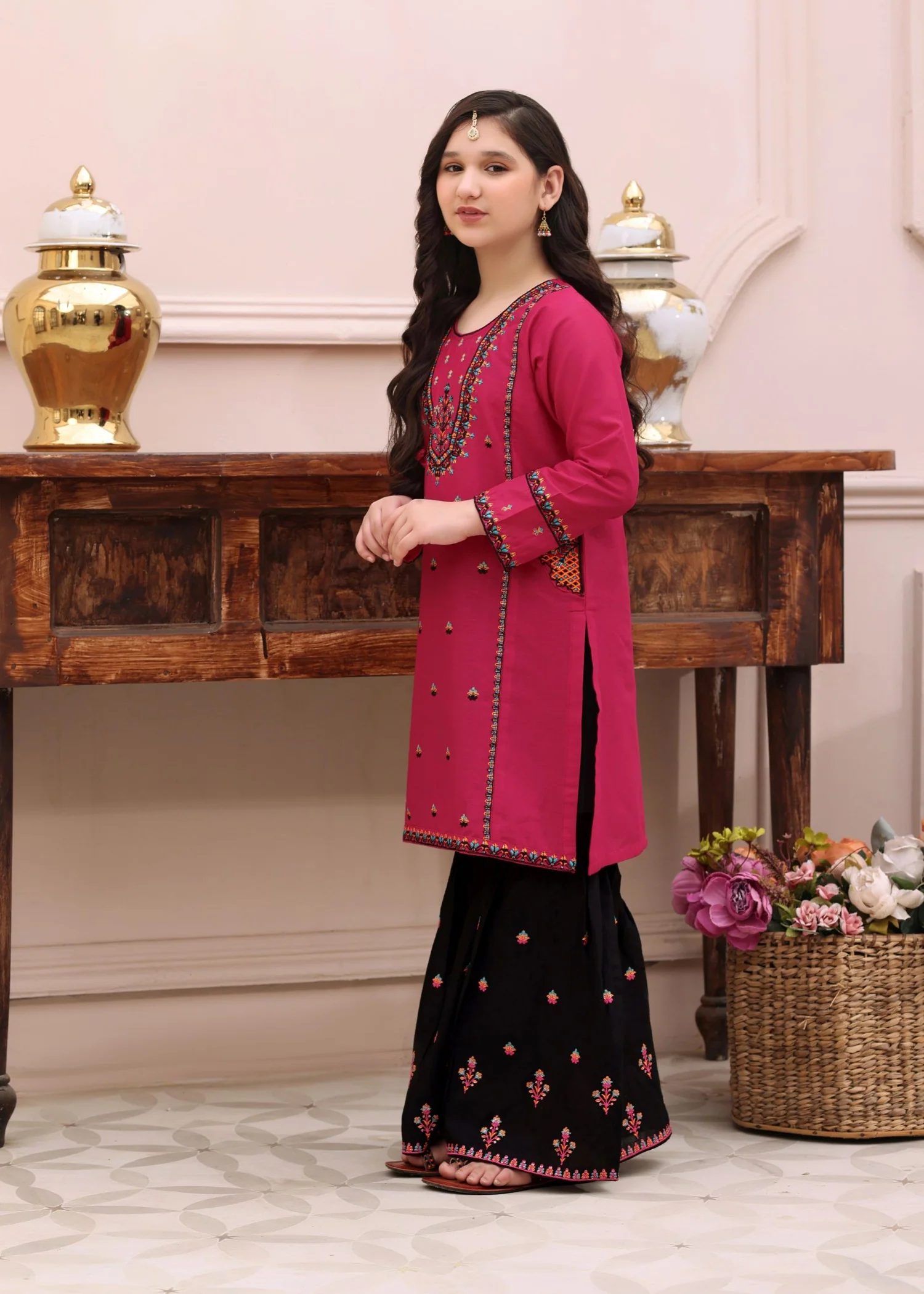 cotton Gharara in Pink - view 3