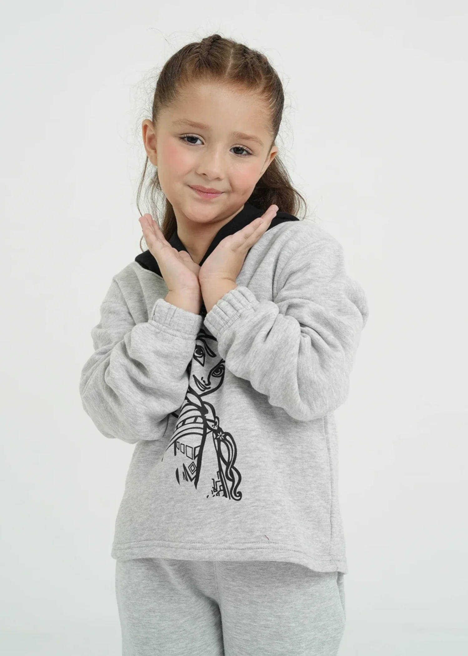 fleece Tracksuit in Grey - view 3