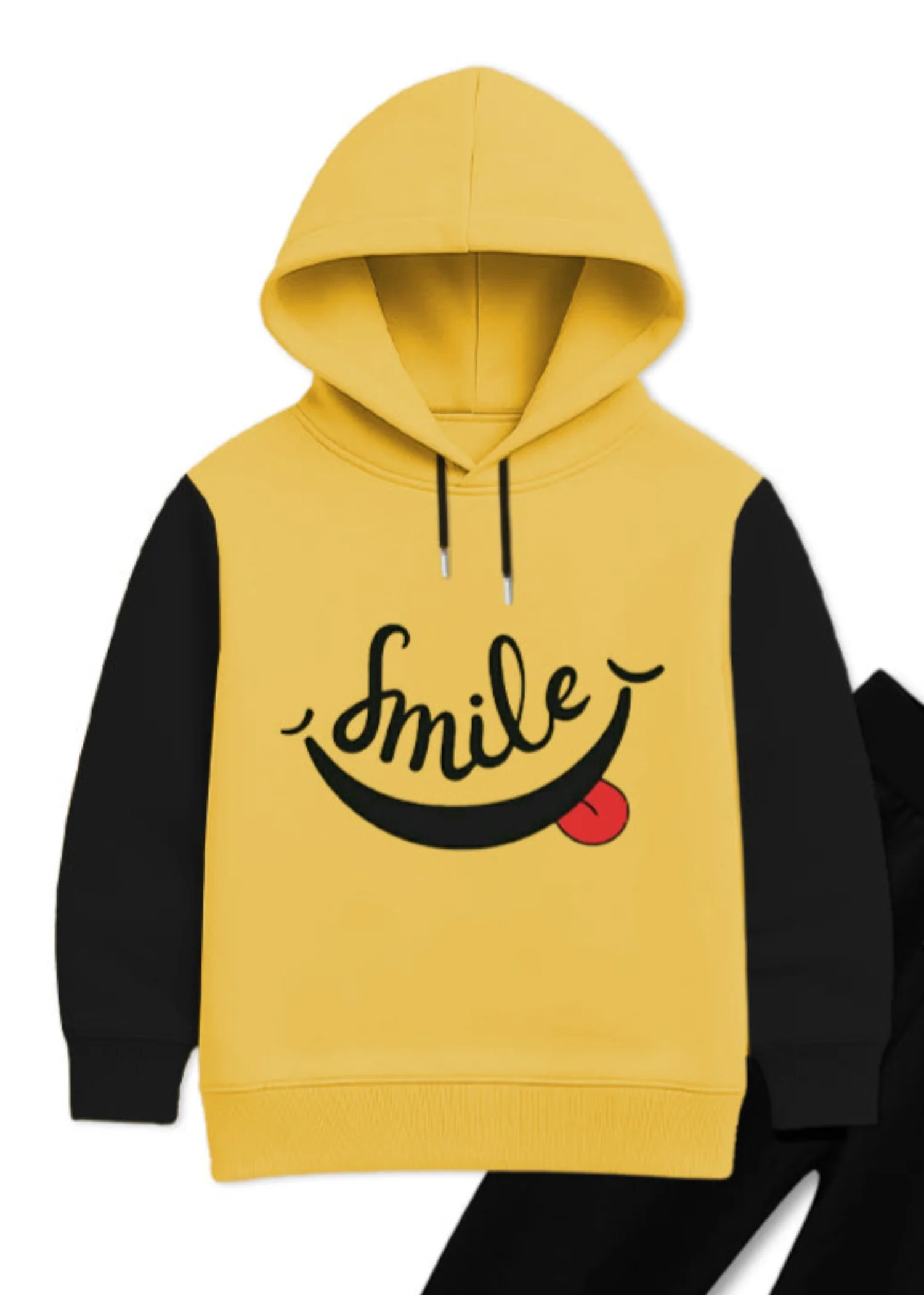 fleece Tracksuit in Black, yellow - view 2
