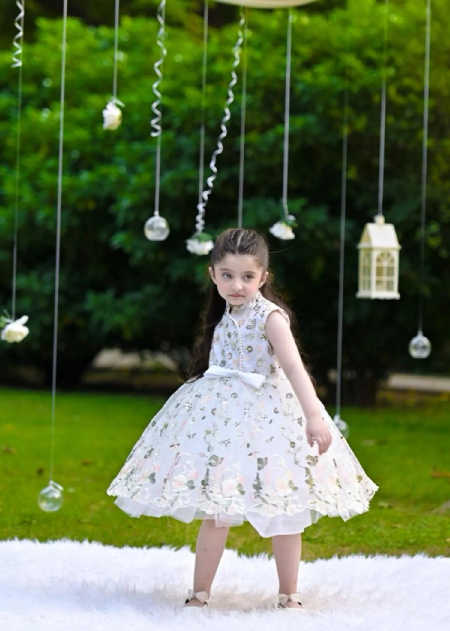 net Frock in White - view 5