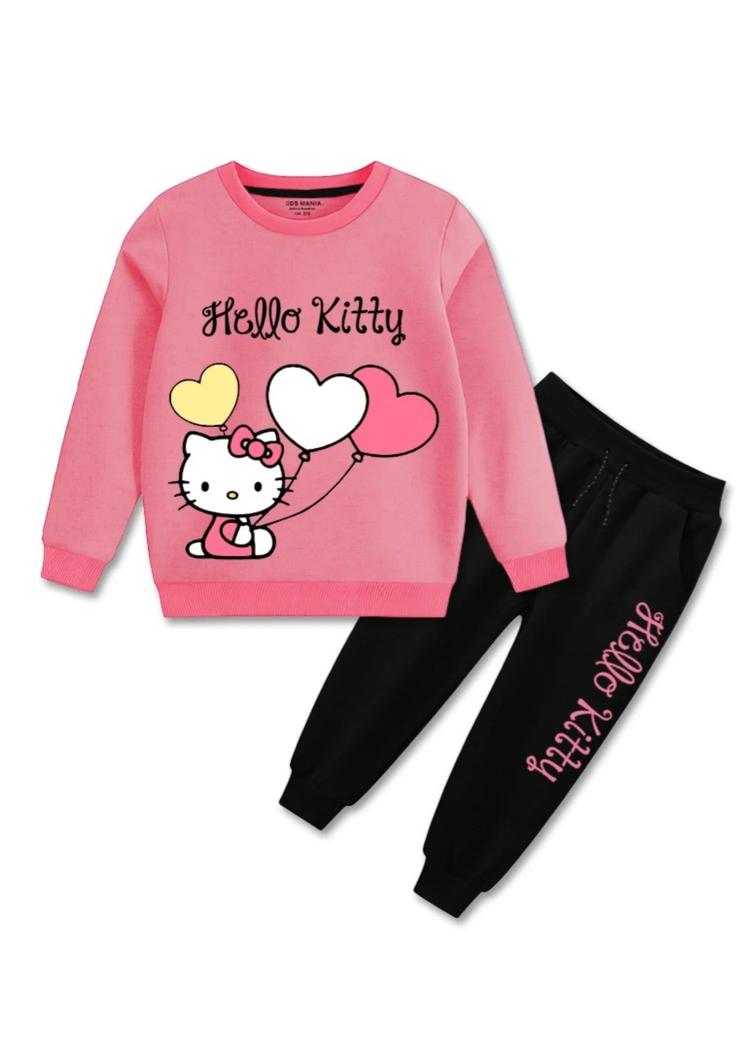 fleece Sweatshirt in Bubblegum pink, black