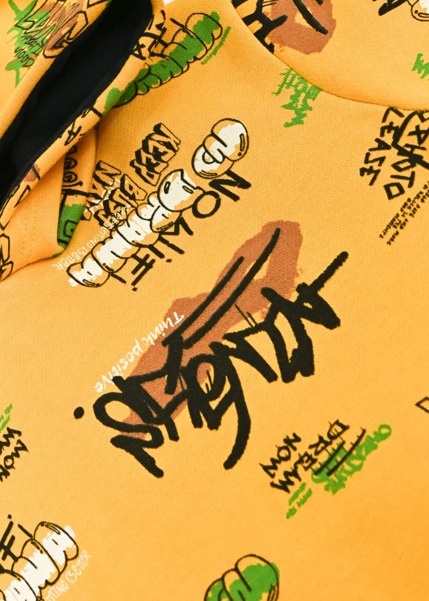 fleece Hoodie in Mustard - view 3