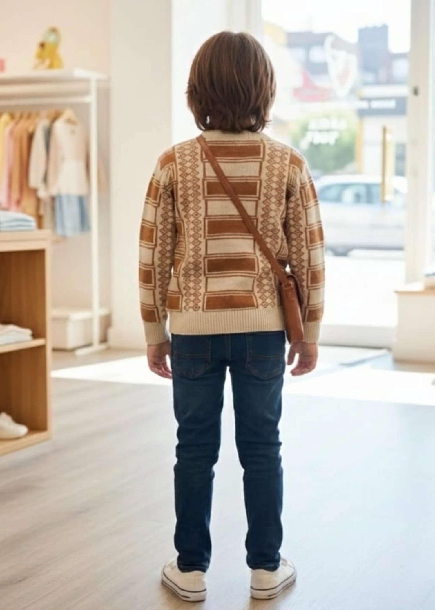 jersey knit Sweater in Multi - view 2
