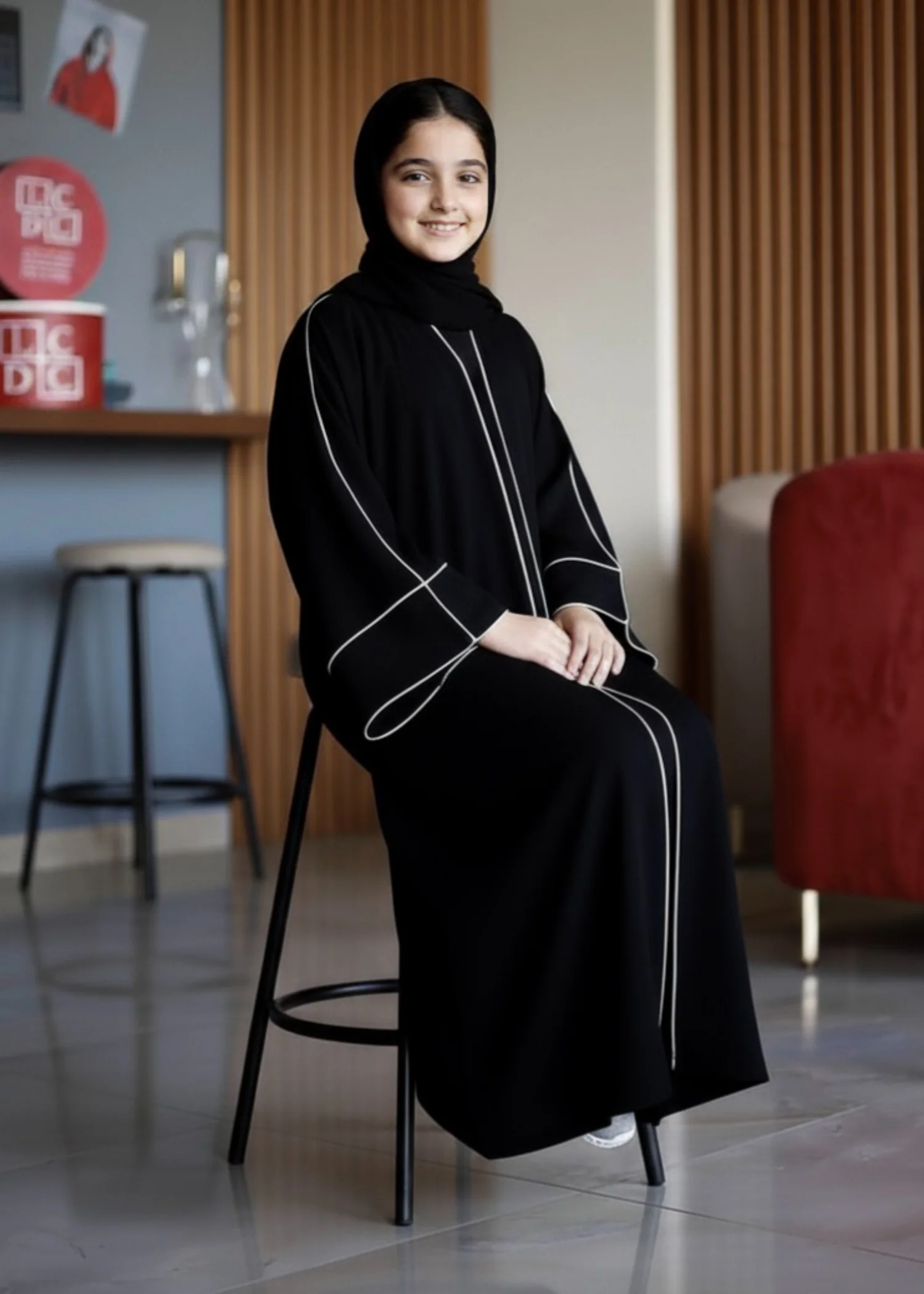 nidha Abaya in Black