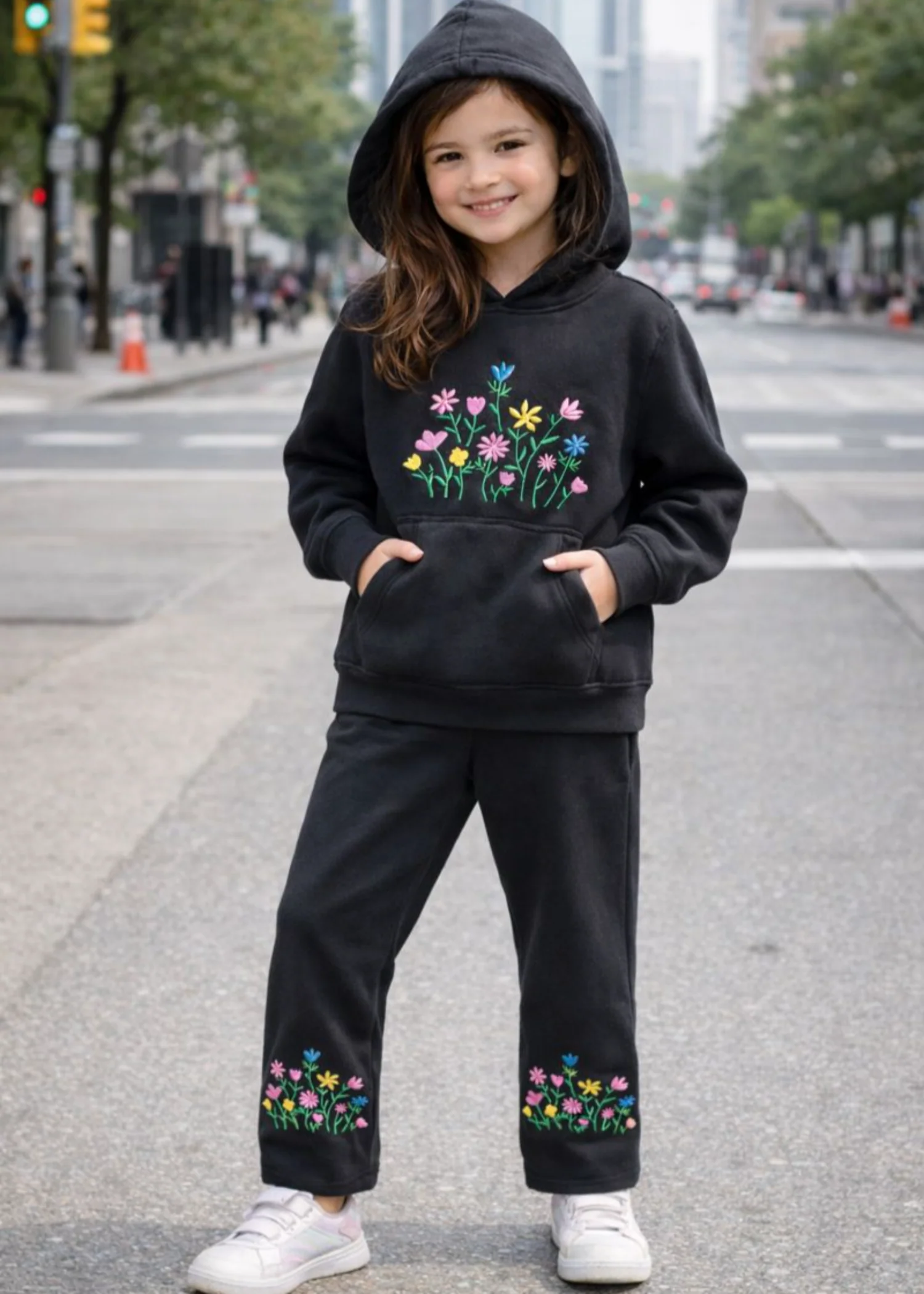 jersey knit Hoodie in Black - view 4