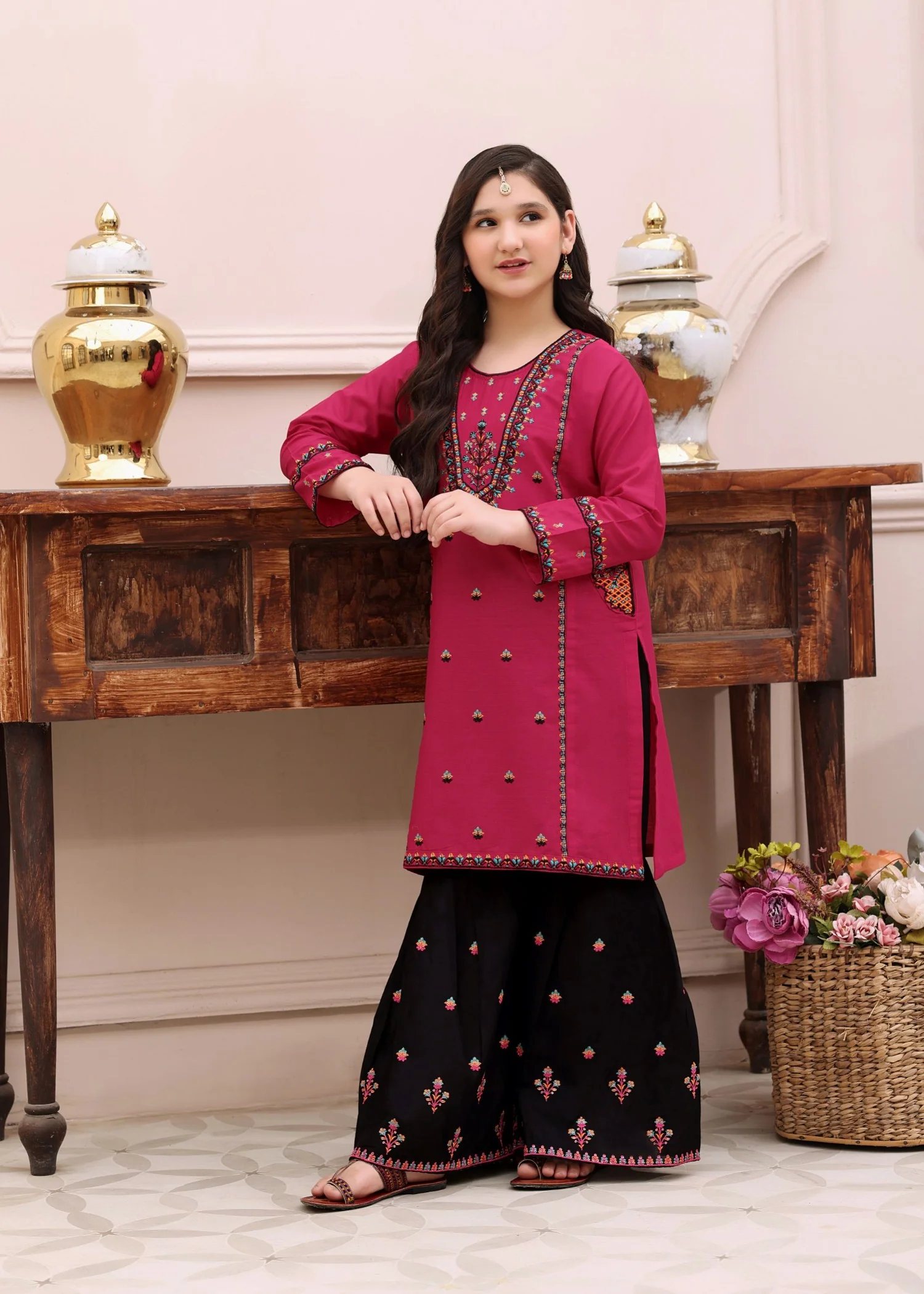 cotton Gharara in Pink - view 2