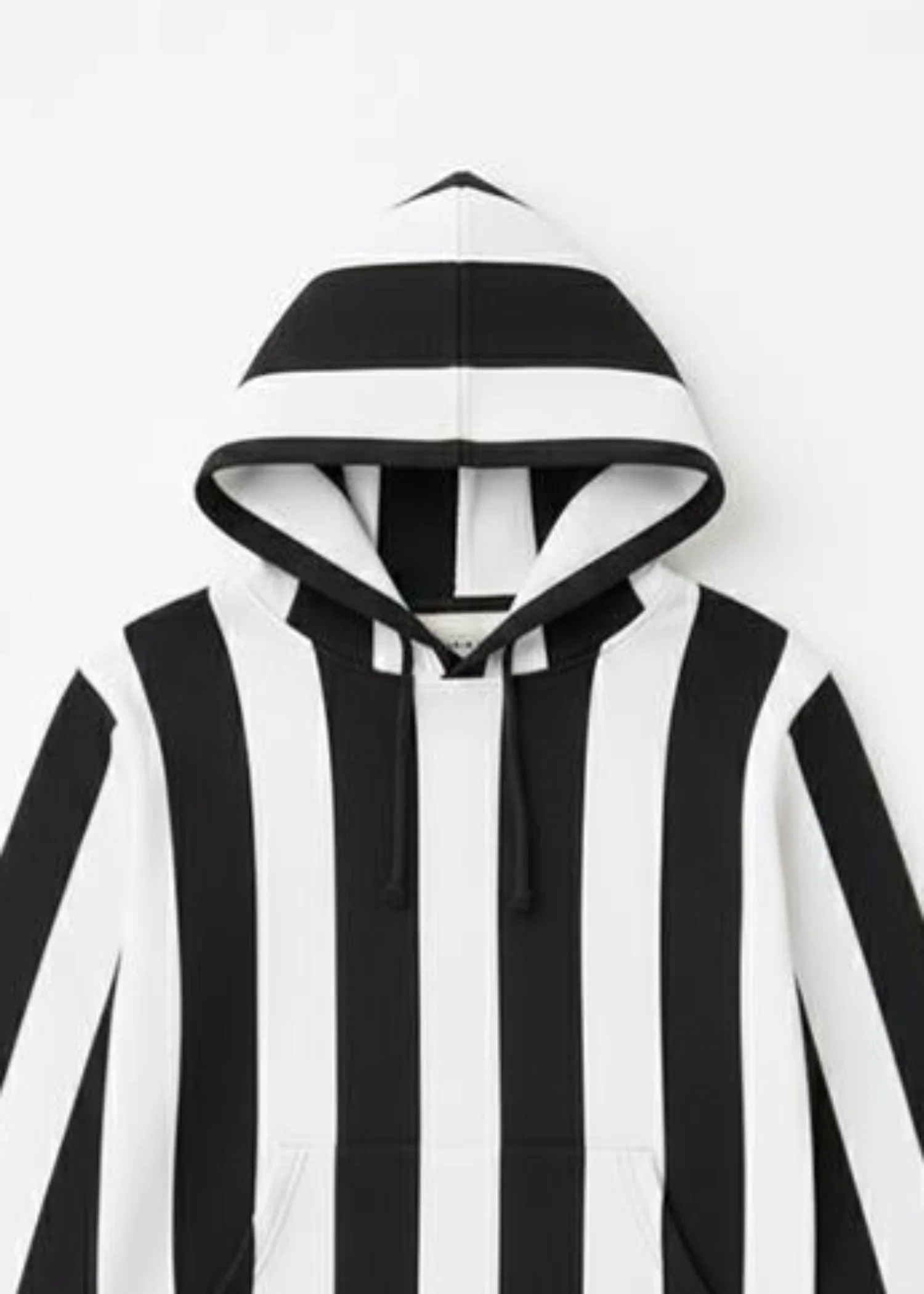 fleece Hoodie in Black, white - view 2