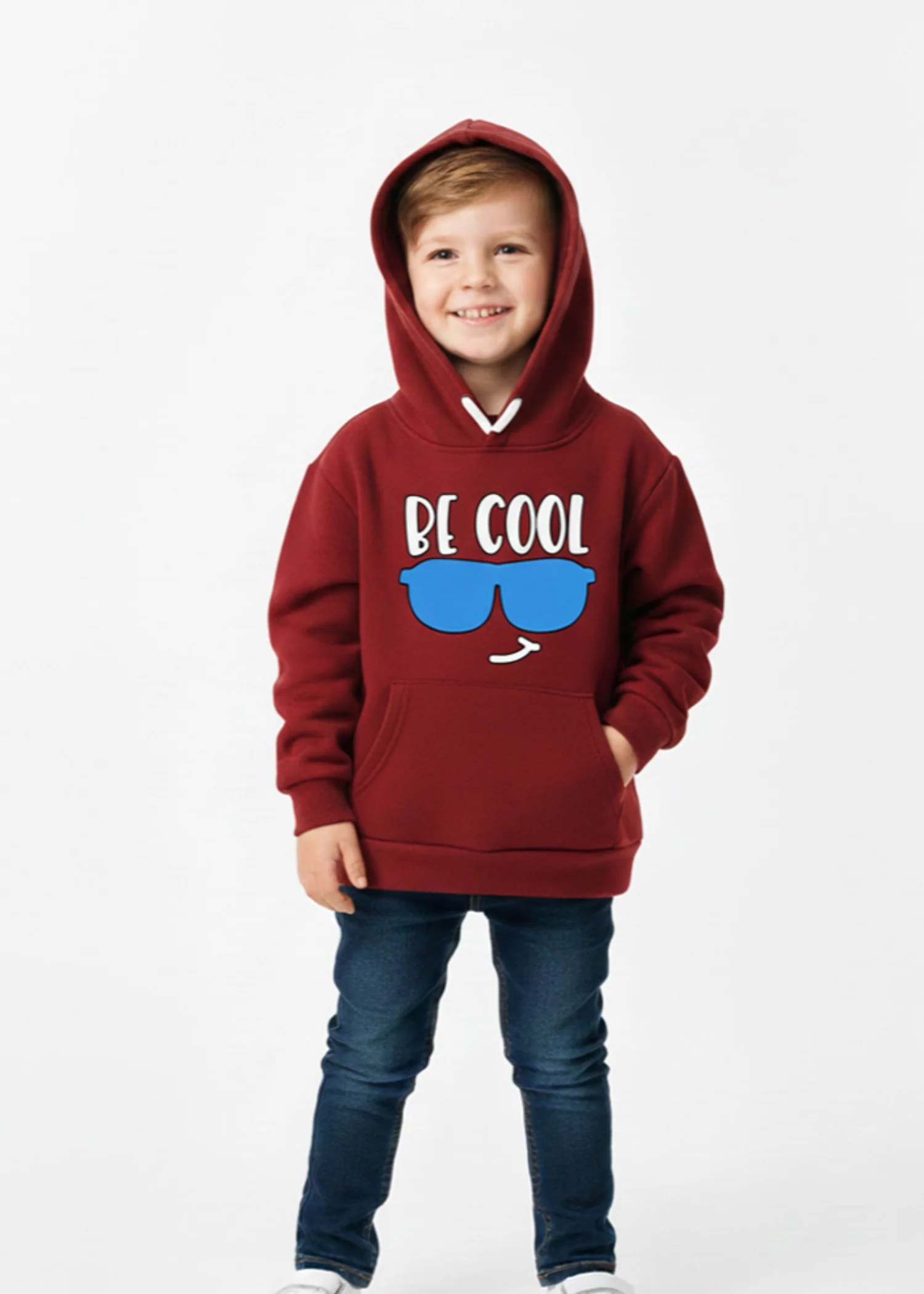 fleece Hoodie in Burnt red