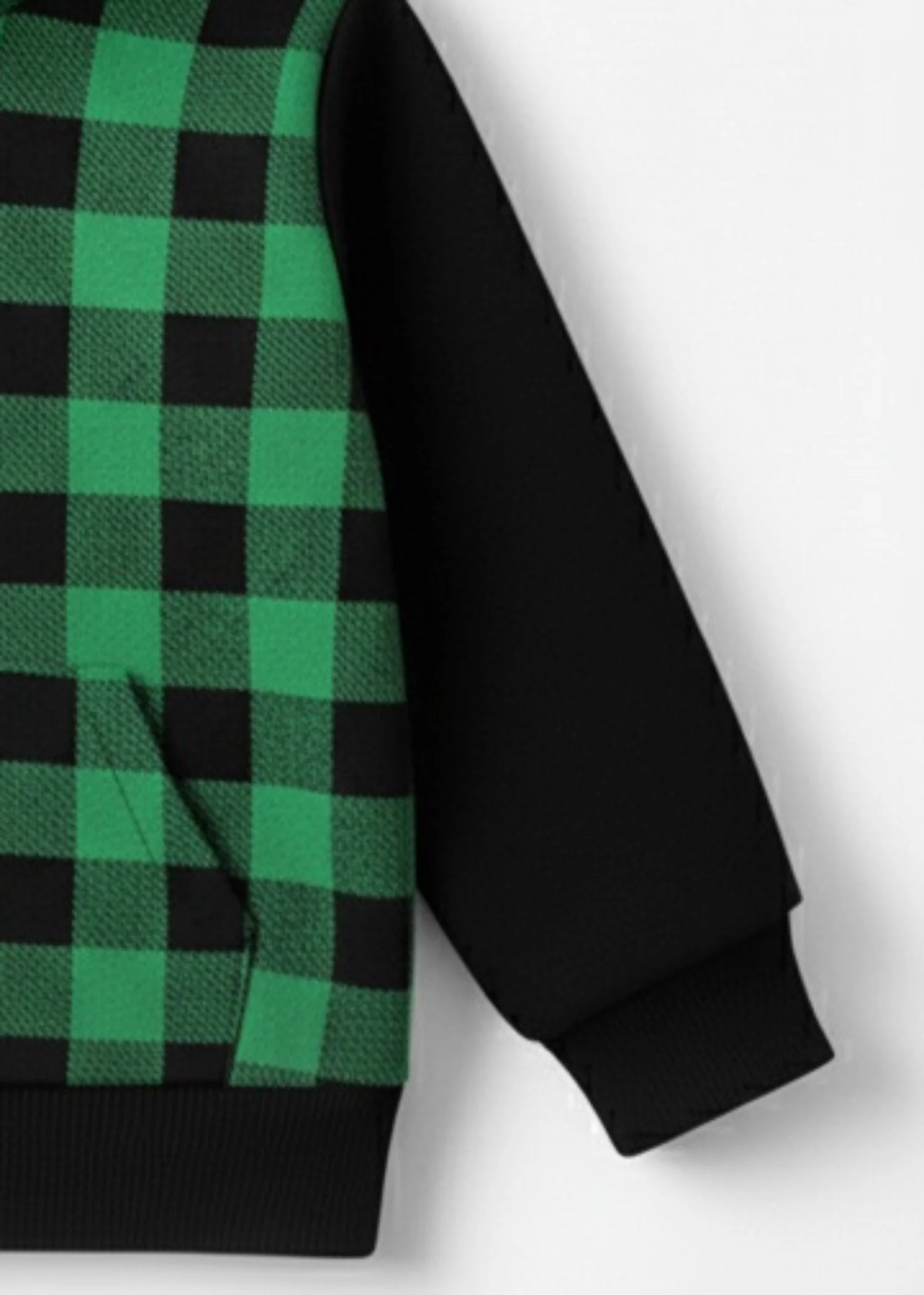 fleece Hoodie in Black, sea green - view 3