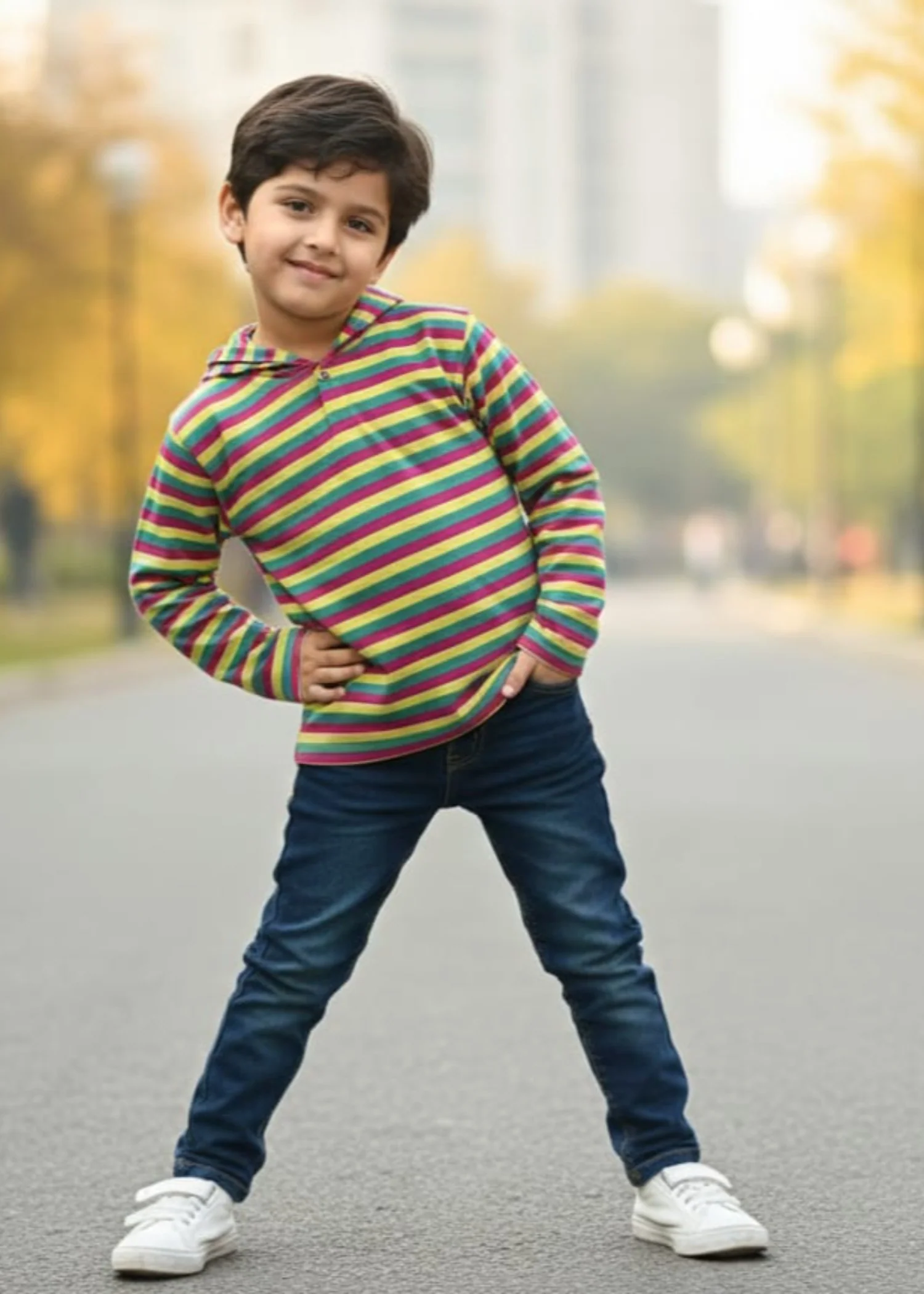 fleece Hoodie in Multi