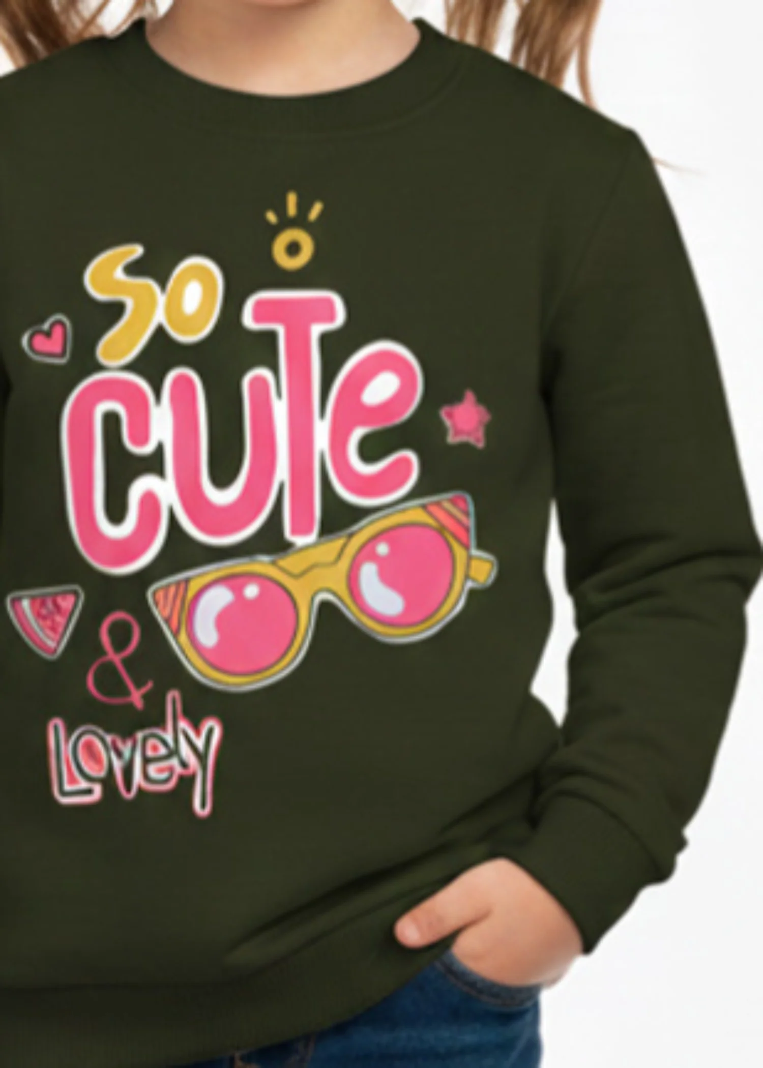 fleece Sweatshirt in Army green - view 2