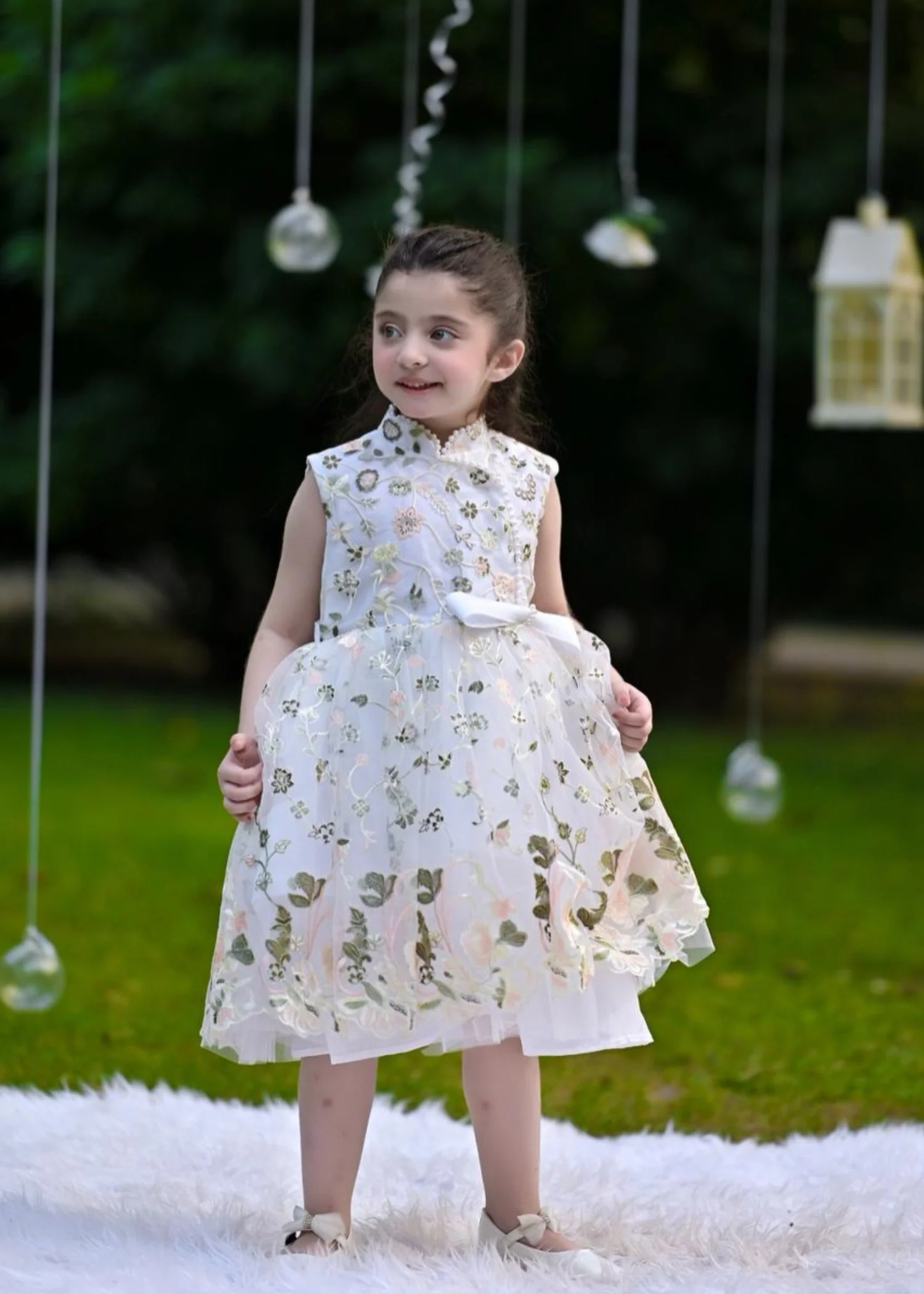 net Frock in White - view 6
