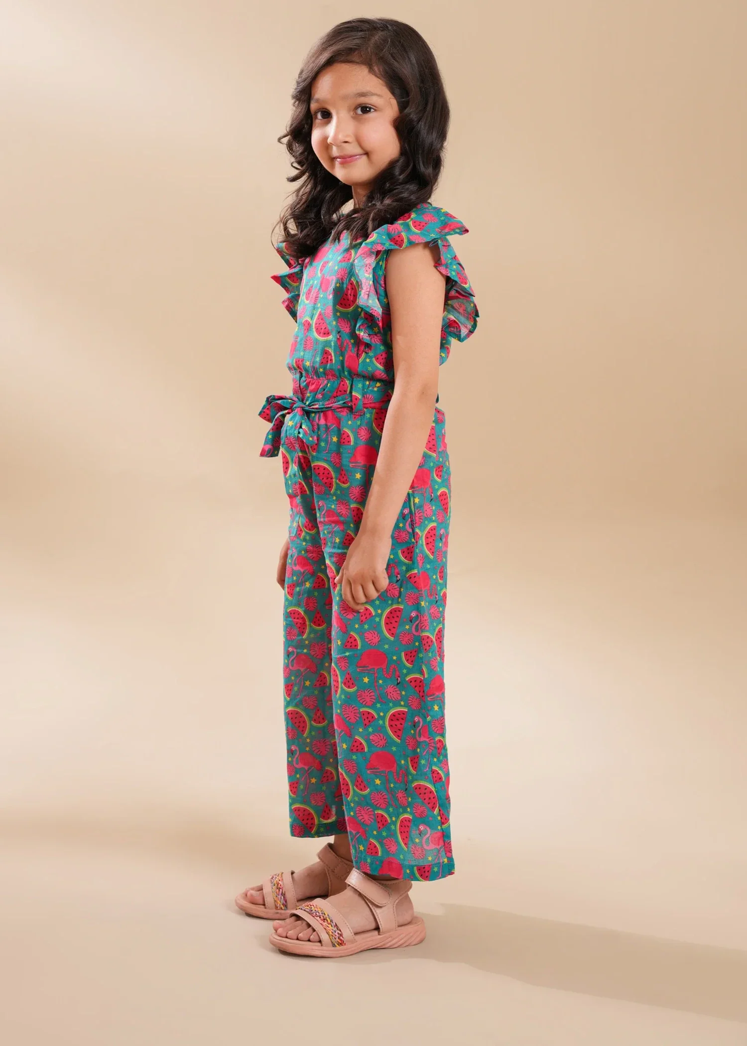 Jumpsuit in Hot pink, pastel green