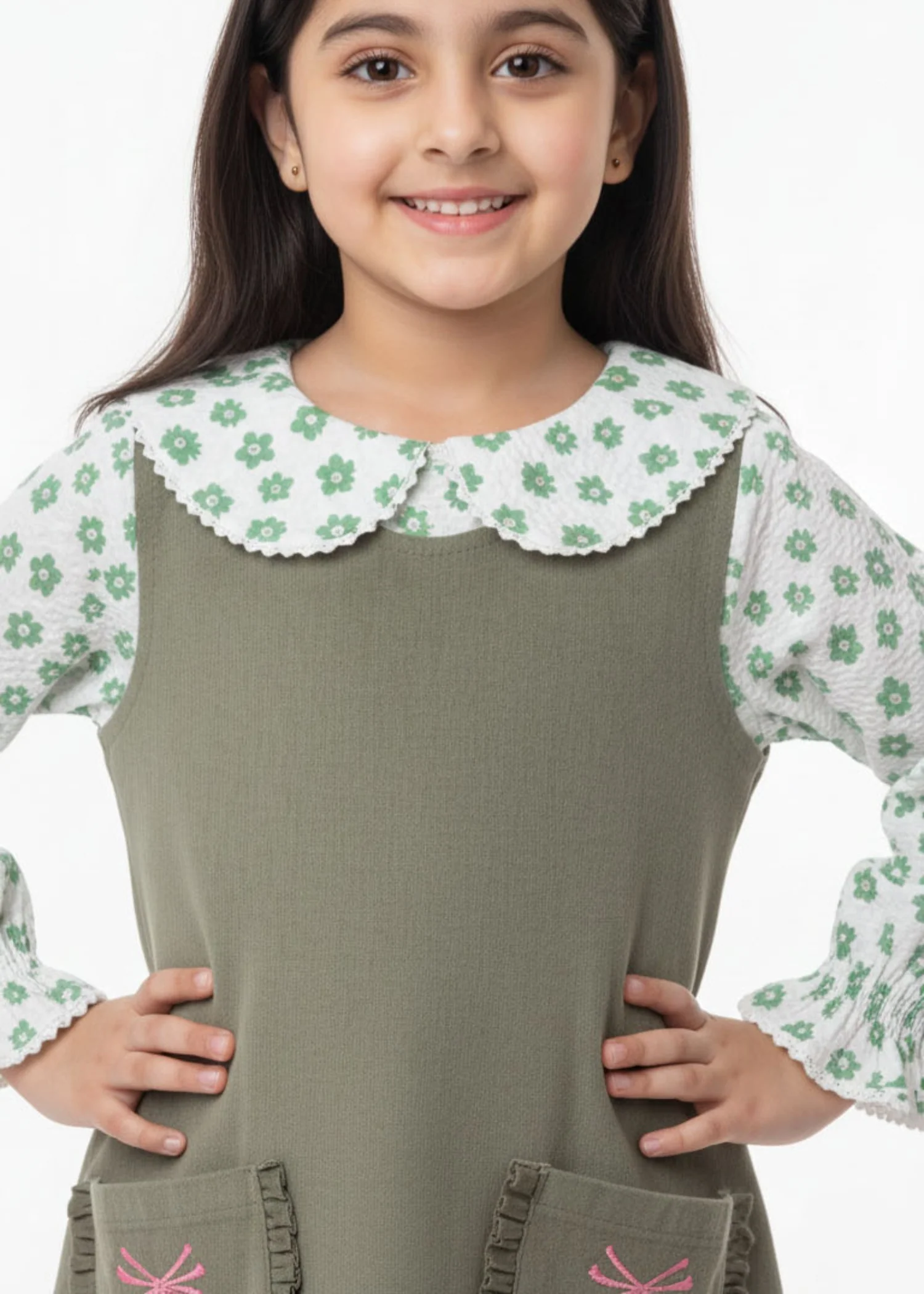 corduroy Frock in Olive green - view 3