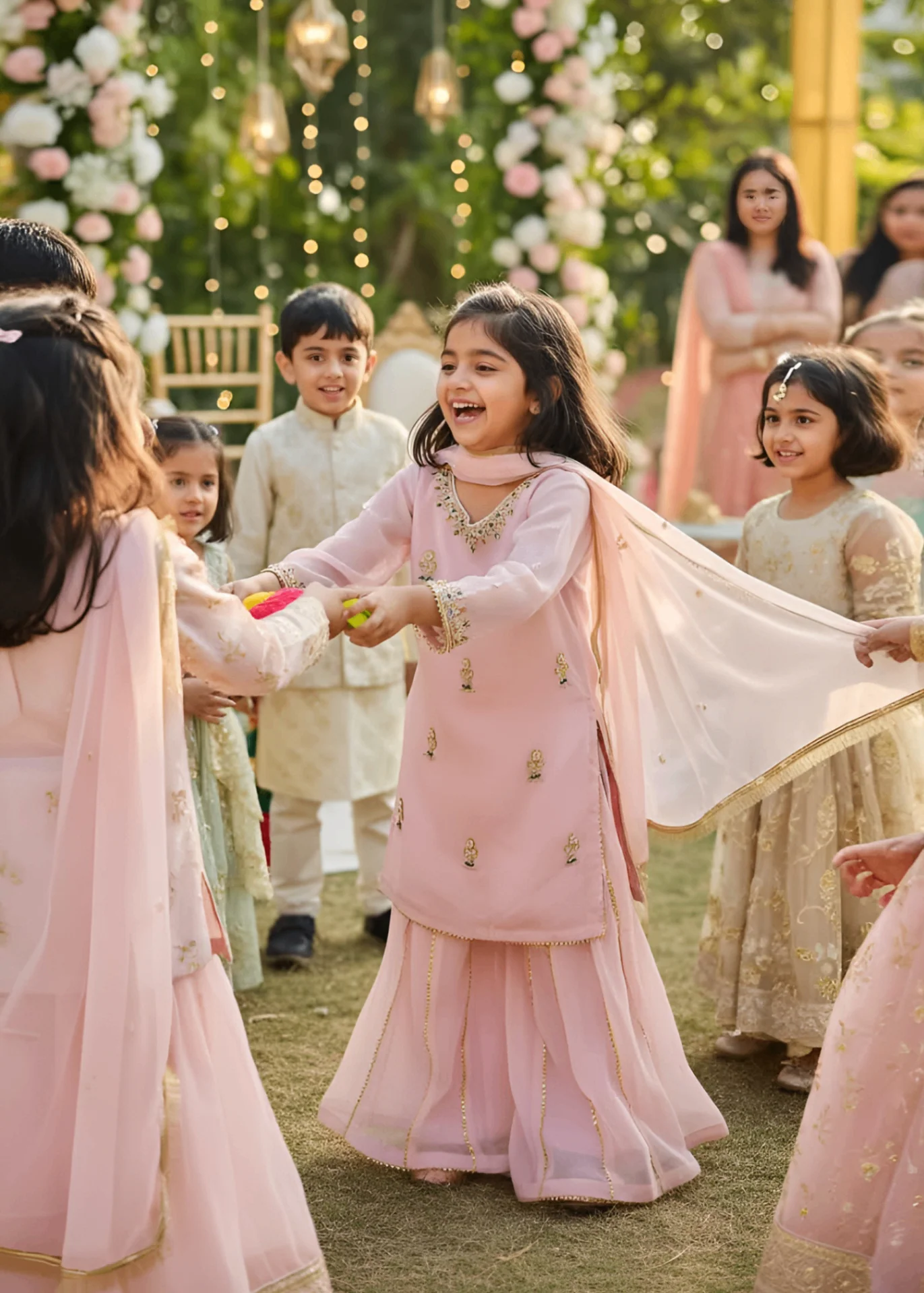 chiffon Sharara in Baby pink - view 2