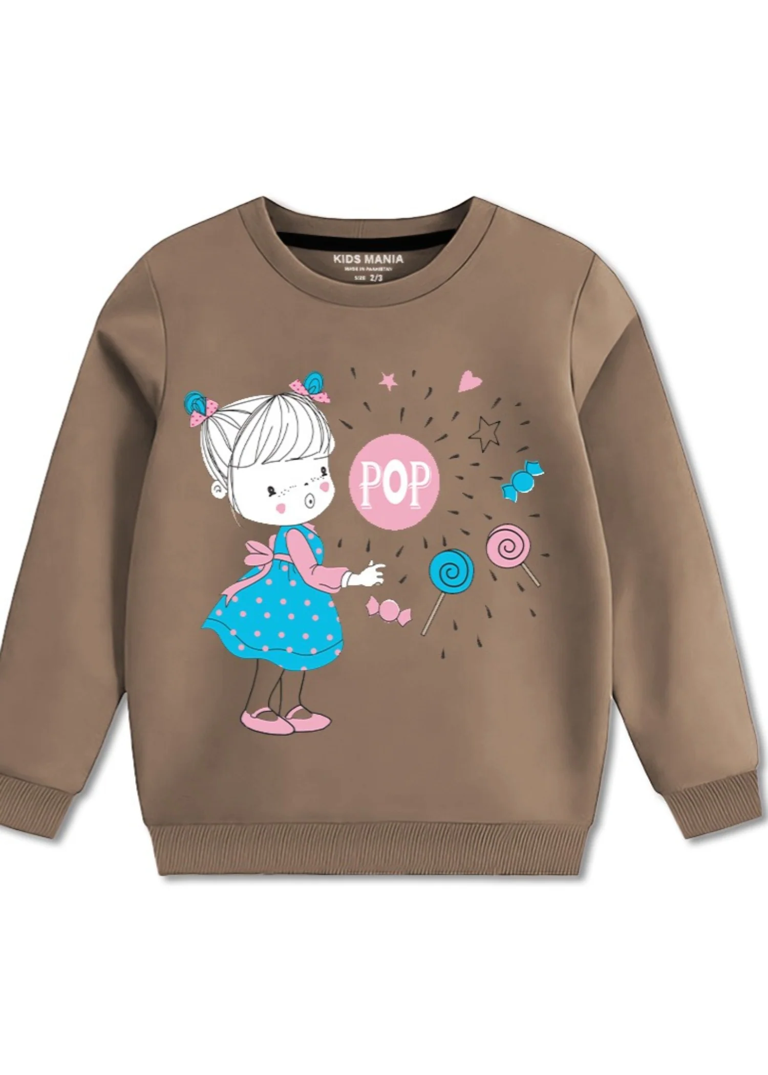 fleece Sweatshirt in Sand brown