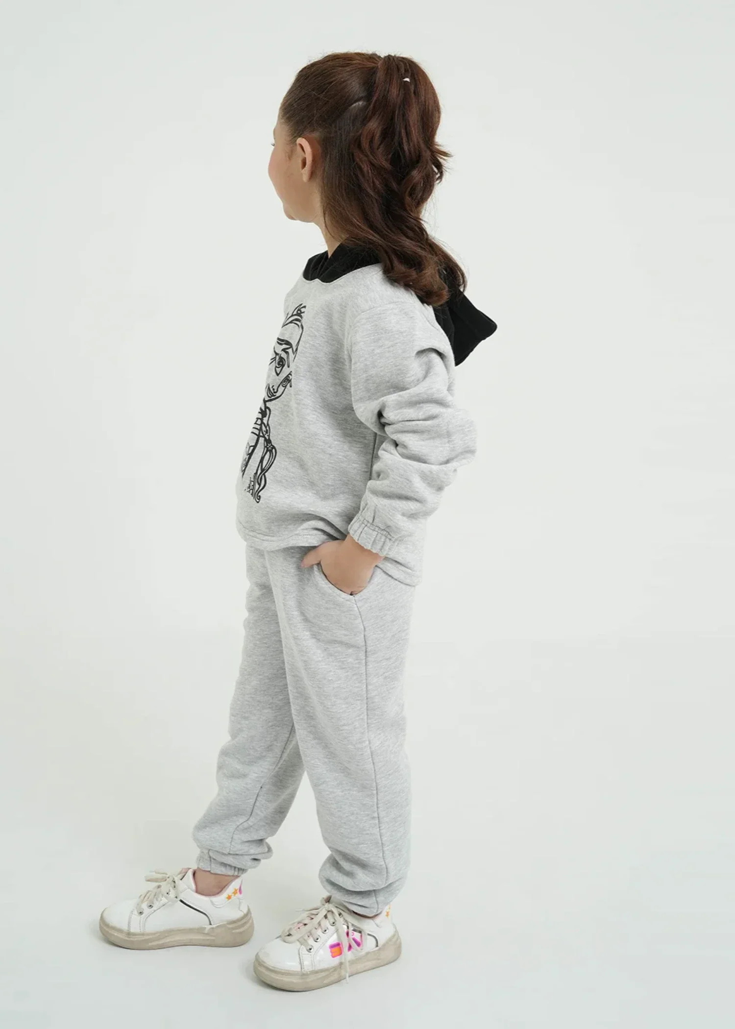 fleece Tracksuit in Grey - view 4