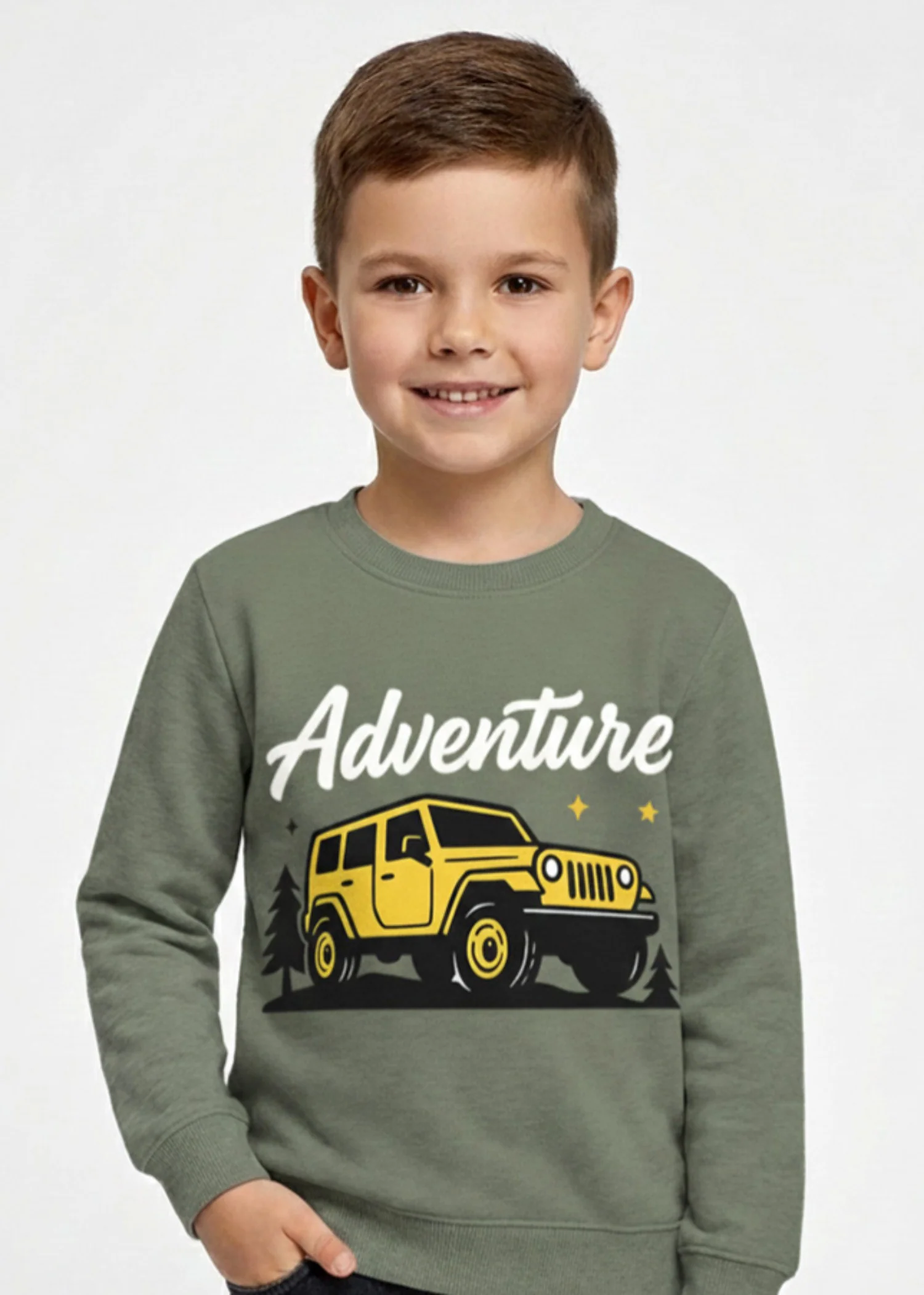 fleece Sweatshirt in Fern green