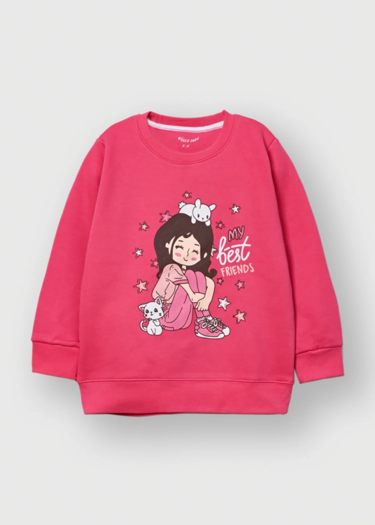 fleece Sweatshirt in Hot pink