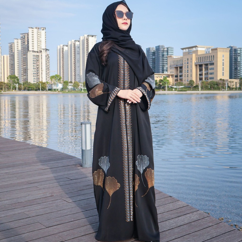 Z2123 New Elegant Graceful Robe plus Size Rhinestone Black Robe Dress