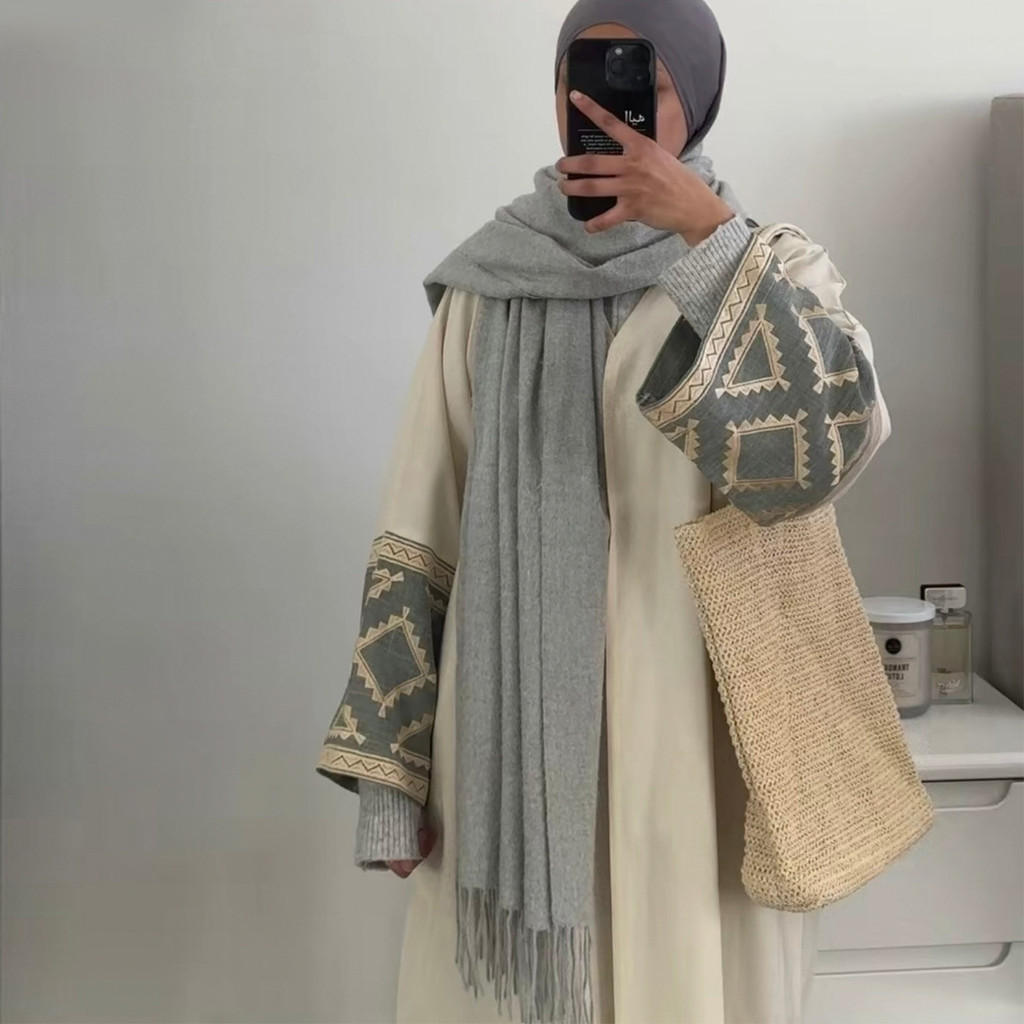 Raya fashion embroidery Dubai Türkiye elegant cardigan robe abaya