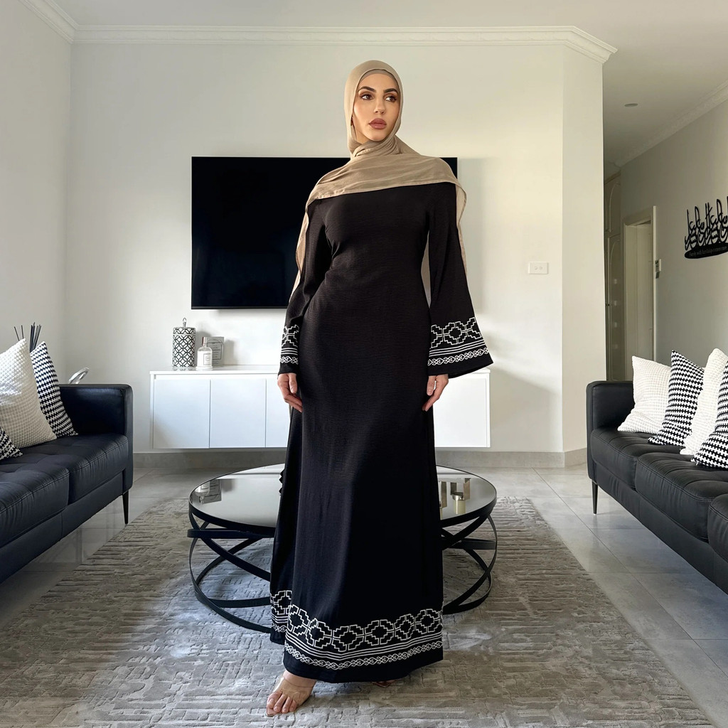 Raya Baju Muslim Dress for Women Party Dresses Jubah Dubai Long Robe Arab Ramadan Kaftan Islam Abaya
