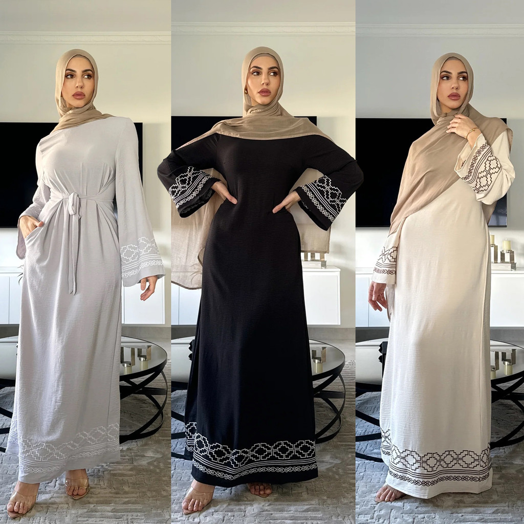 Raya Baju Muslim Dress for Women Party Dresses Jubah Dubai Long Robe Arab Ramadan Kaftan Islam Abaya