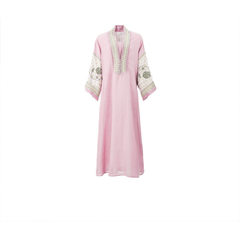 Europe and America Clothing Middle East Muslim Robe Dubai Clothing Embroidery Abaya Women's Gown