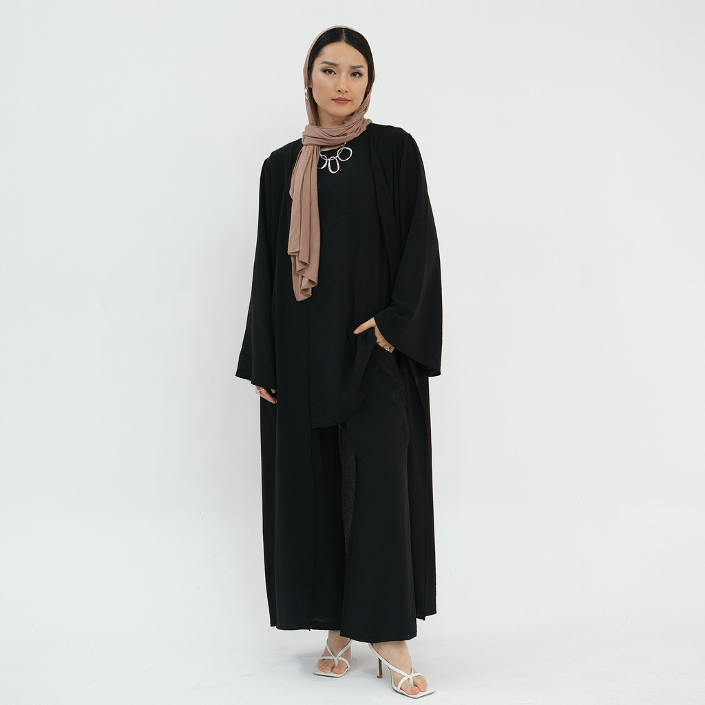 3Pieces Ramadan Suits Abaya Dubai Dress + Pants Muslim Sets Dress Abaya Dubai Muslim Islam Abayas woman