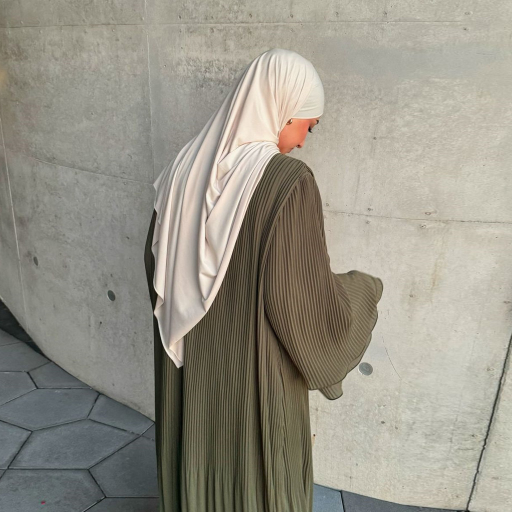 Ramadan Women Muslim Modest Closed Pleated Dresses Long Sleeve Abaya Kaftan Basic Islamic Raya Clothes Dress