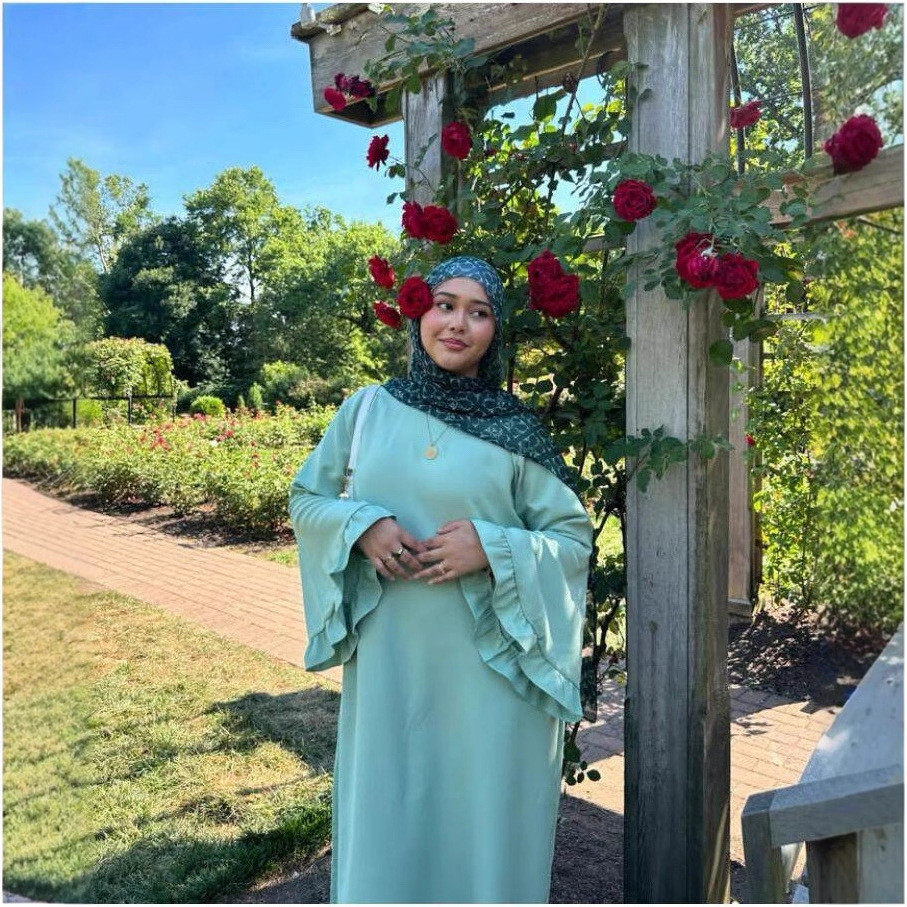 Women Muslim Modest Closed Pleated Dresses Long Sleeve Abaya Kaftan Basic Islamic Raya Clothes Dress