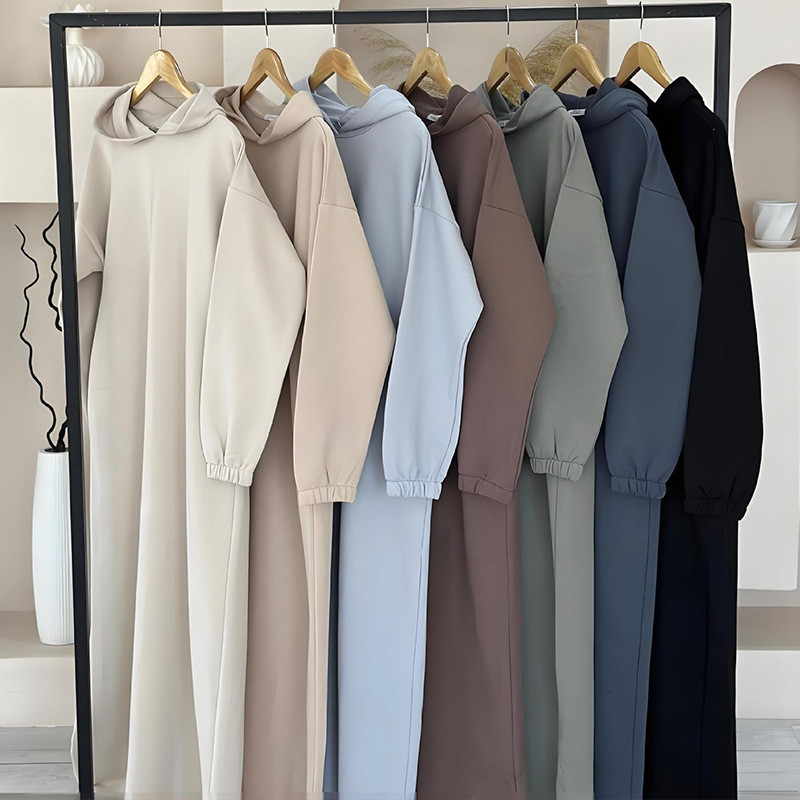 autumn new loose retro temperament long-sleeved hooded dress female