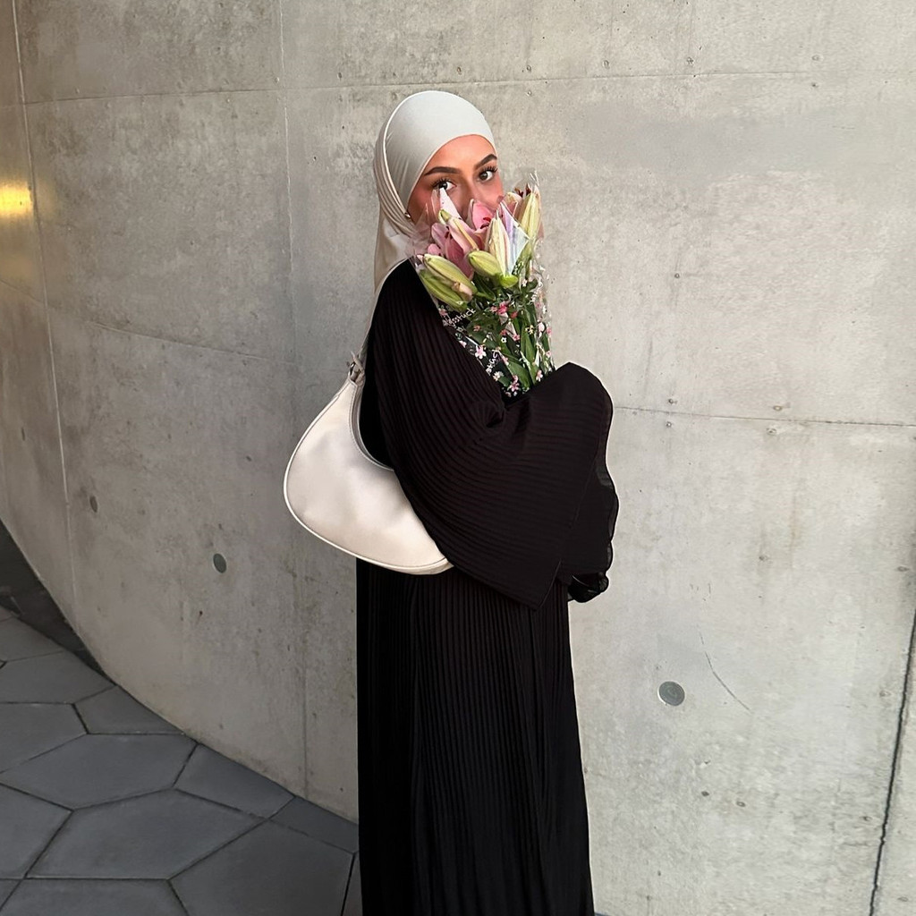 Ramadan Women Muslim Modest Closed Pleated Dresses Long Sleeve Abaya Kaftan Basic Islamic Raya Clothes Dress